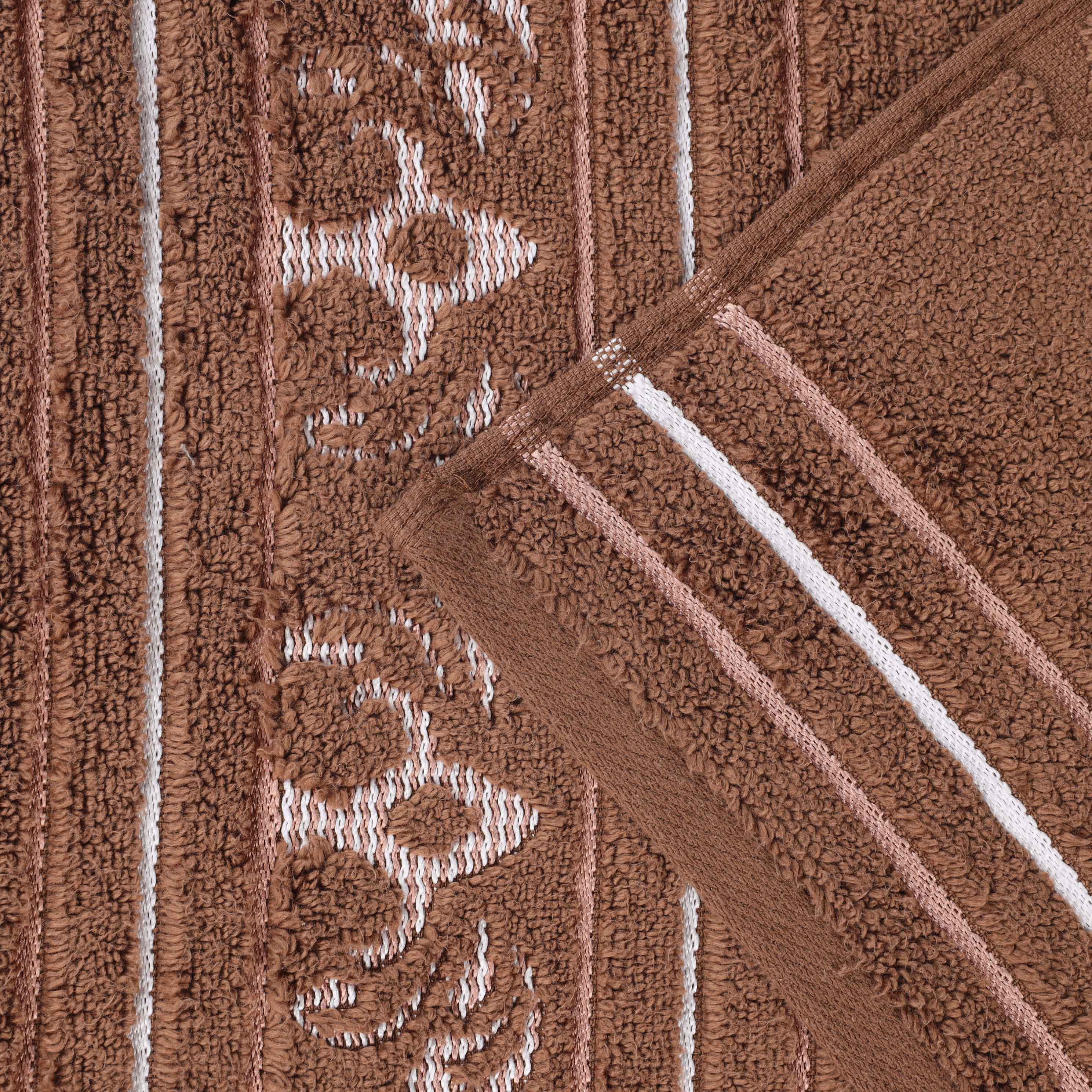 Sadie Zero Twist Cotton Solid and Jacquard Floral Hand Towel Set of 6 - Omnigoodsstore