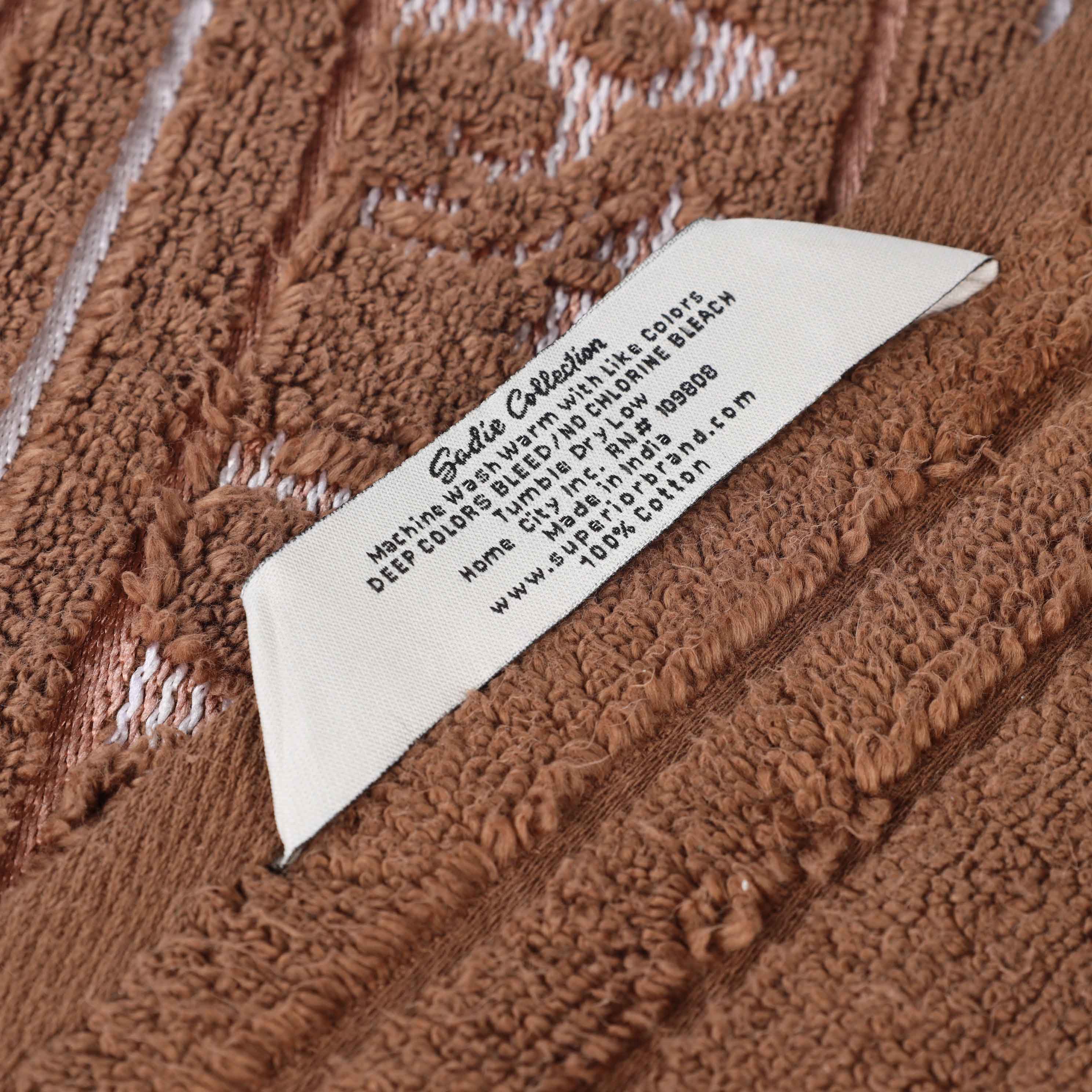 Sadie Zero Twist Cotton Solid and Jacquard Floral Hand Towel Set of 6 - Omnigoodsstore