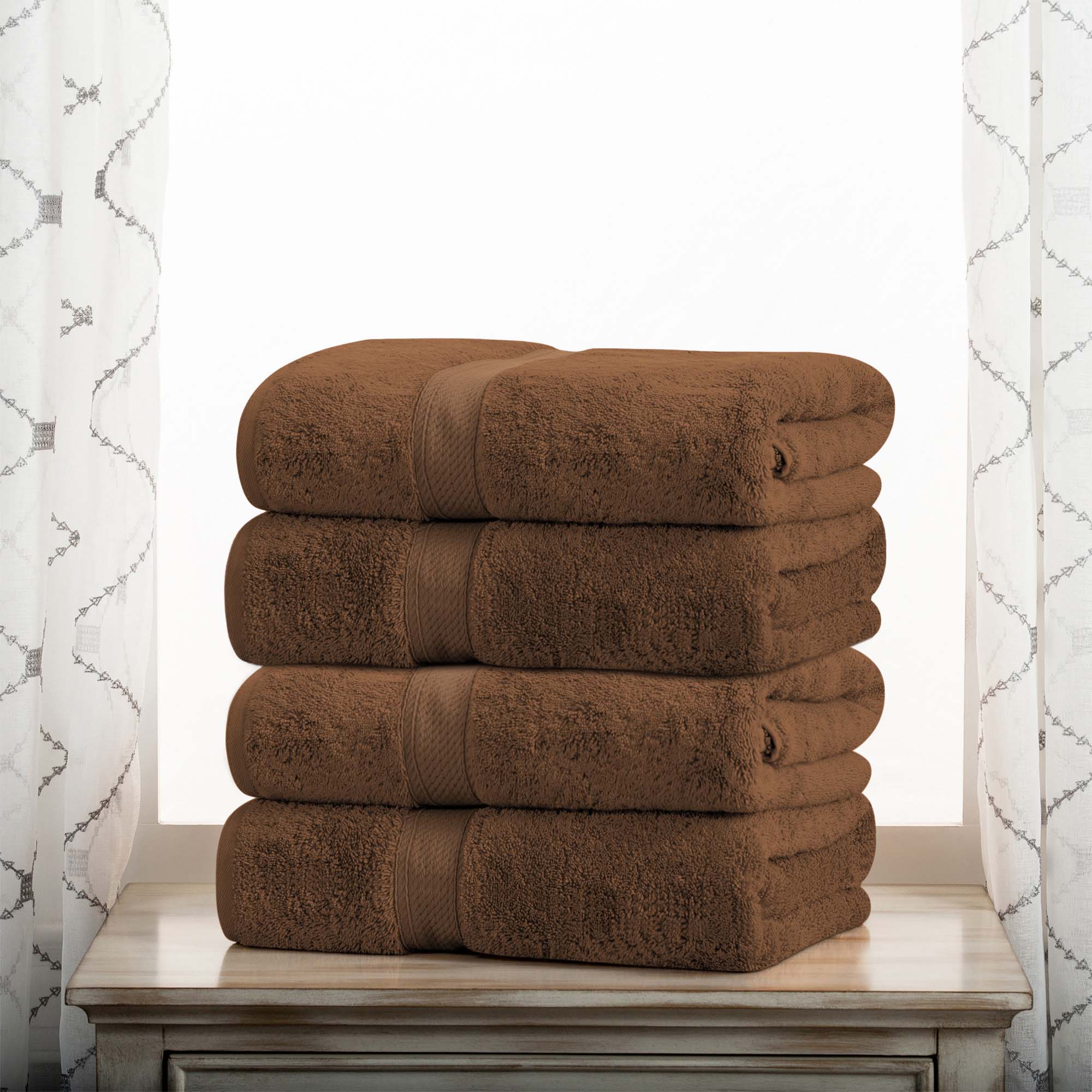 Egyptian Cotton Pile Plush Heavyweight Soft 4 Piece Bath Towel Set - Omnigoodsstore