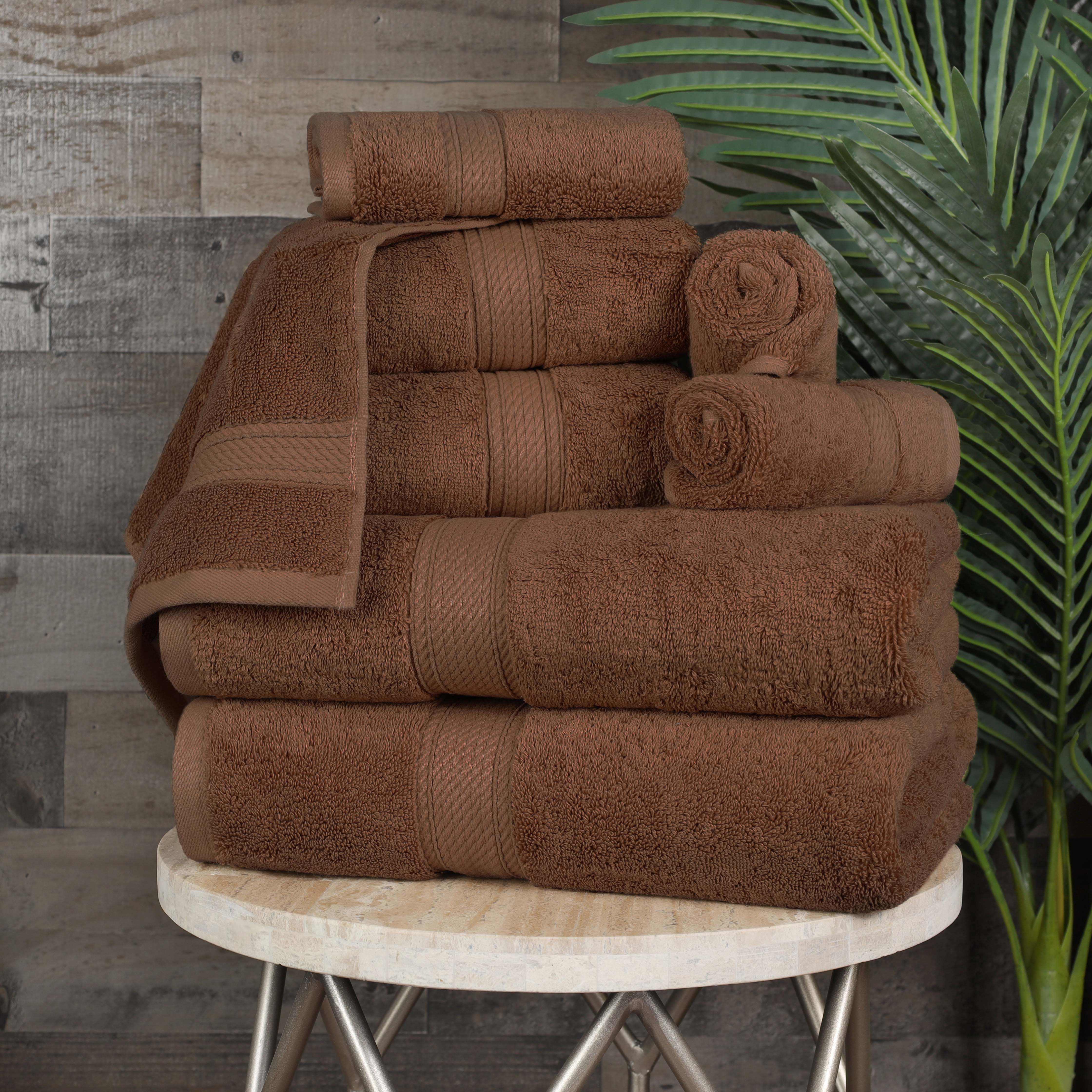 Egyptian Cotton Pile Plush Heavyweight Luxury Soft 8-Piece Towel Set - Omnigoodsstore