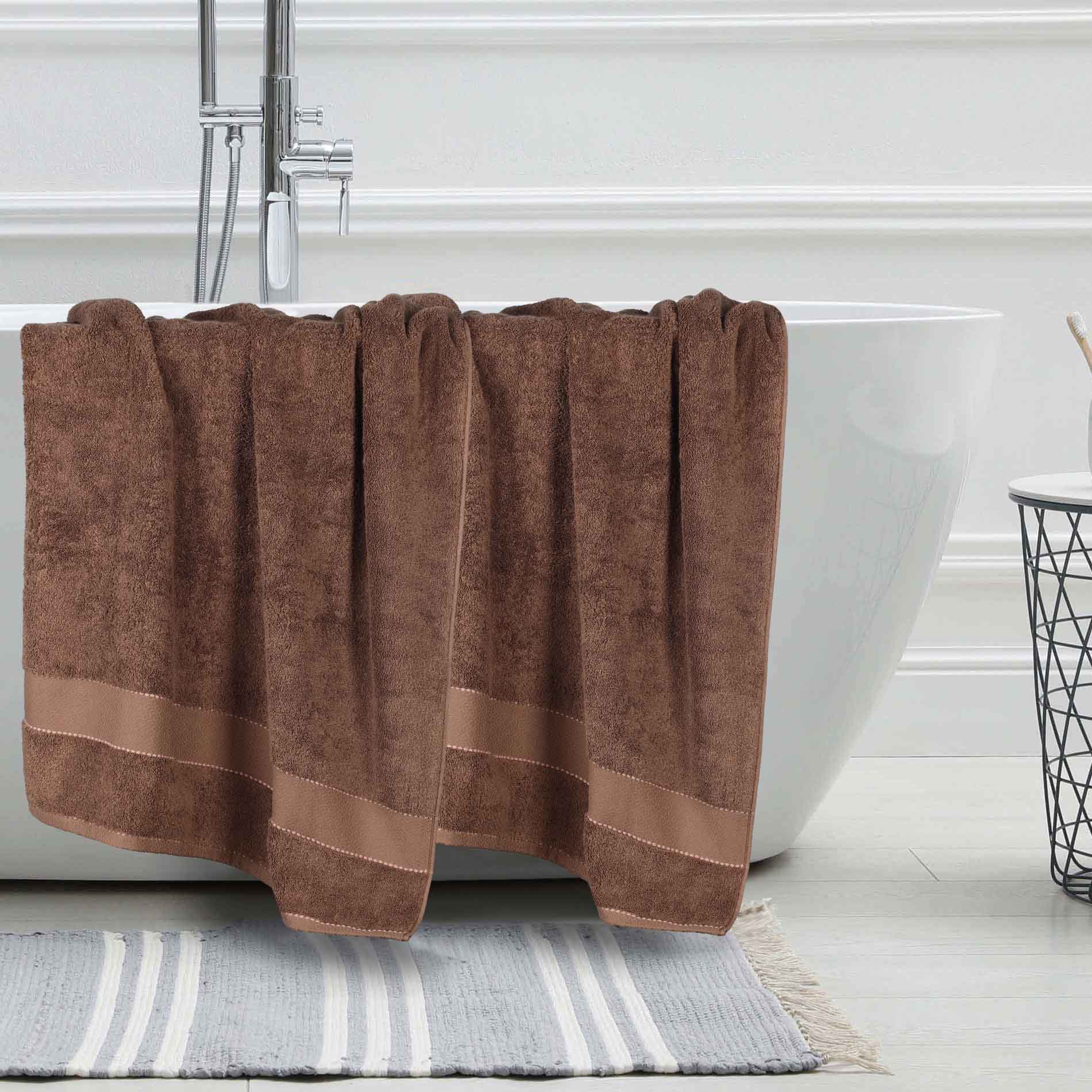 Niles Egypt Produced Giza Cotton Dobby Absorbent Bath Sheet Set of 2 - Omnigoodsstore