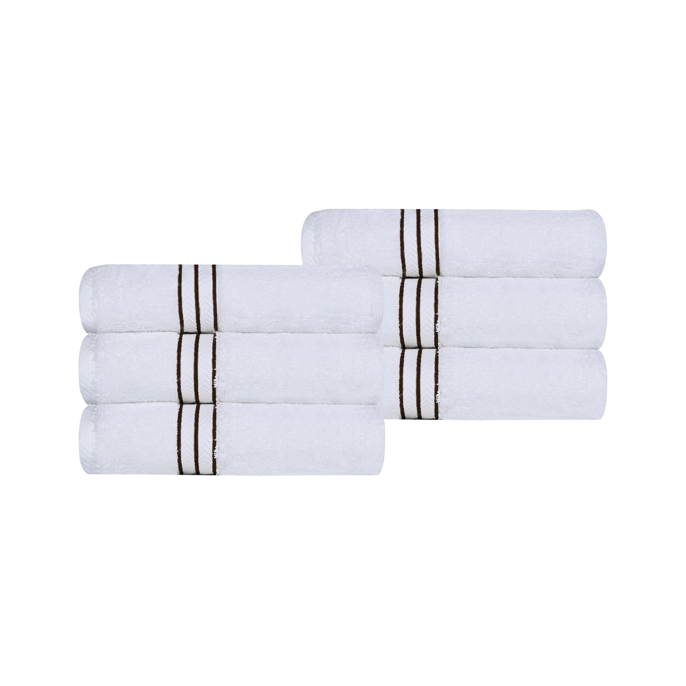 Turkish Cotton Ultra-Plush Solid 6 Piece Highly Absorbent Hand Towel Set - Omnigoodsstore