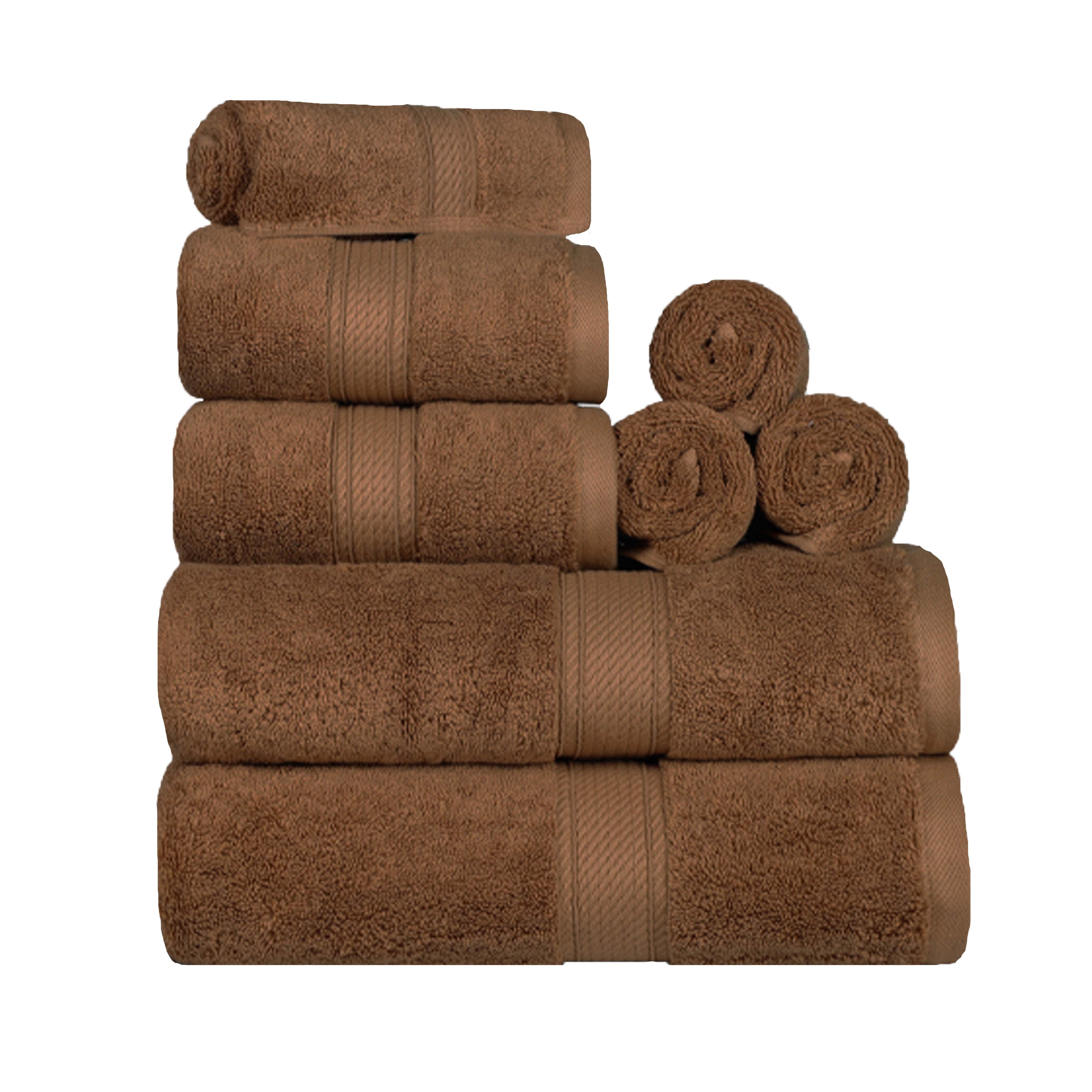 Egyptian Cotton Pile Plush Heavyweight Luxury Soft 8-Piece Towel Set - Omnigoodsstore