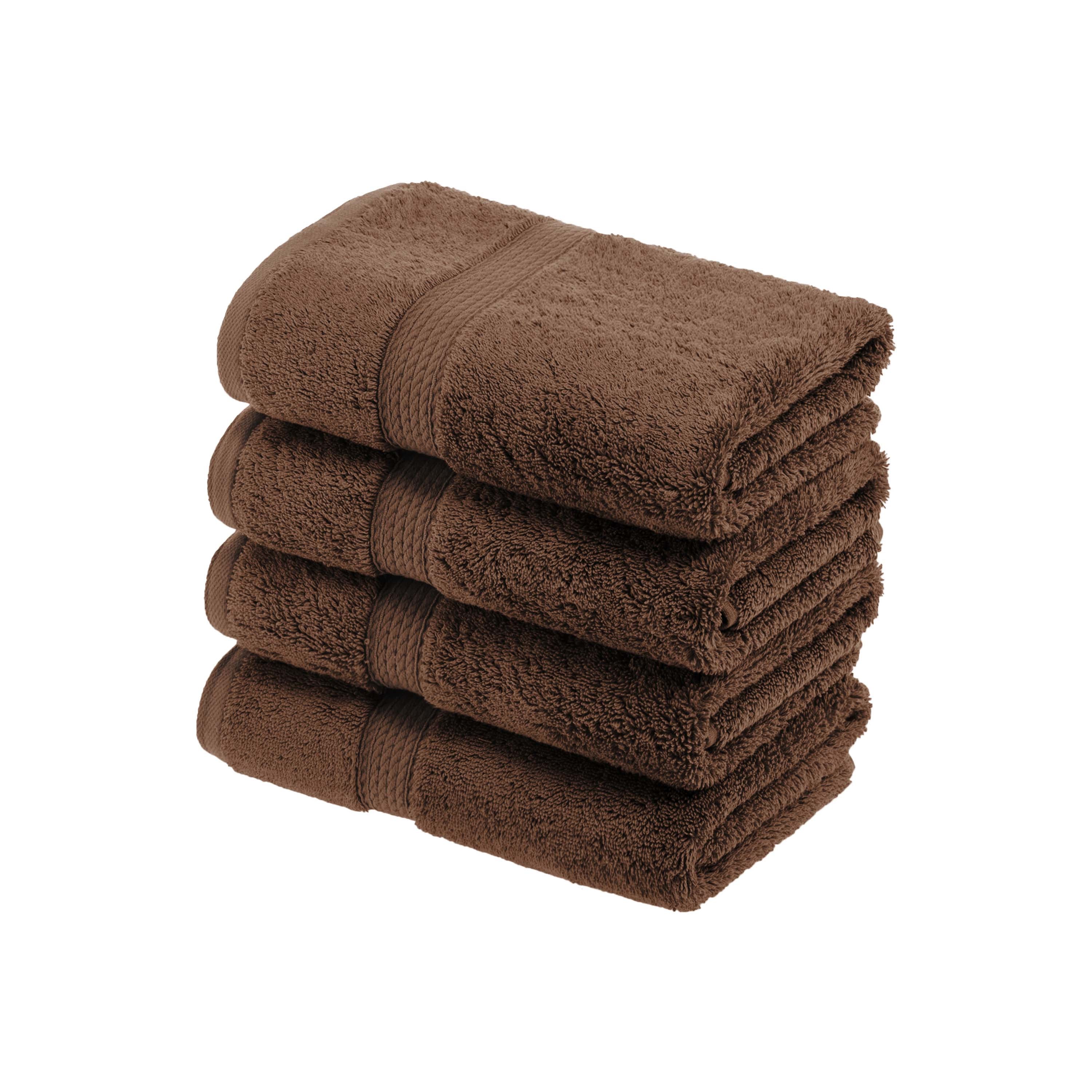 Egyptian Cotton Pile Plush Heavyweight Luxury Soft Hand Towel Set of 4 - Omnigoodsstore