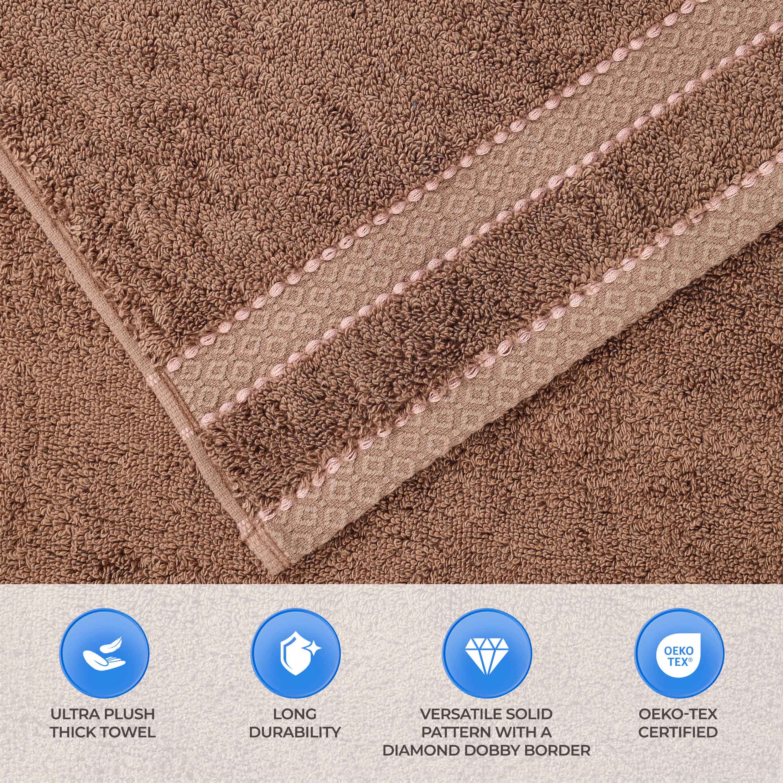 Niles Egypt Produced Giza Cotton Dobby Absorbent Bath Sheet Set of 2 - Omnigoodsstore