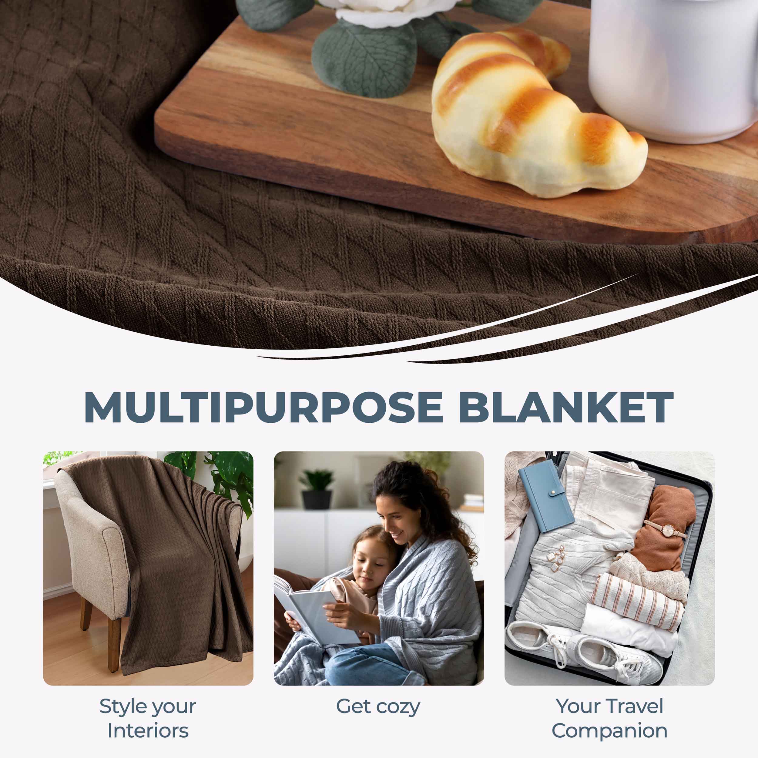 Cotton All Season Diamond Bed Blanket & Sofa Throw - Omnigoodsstore