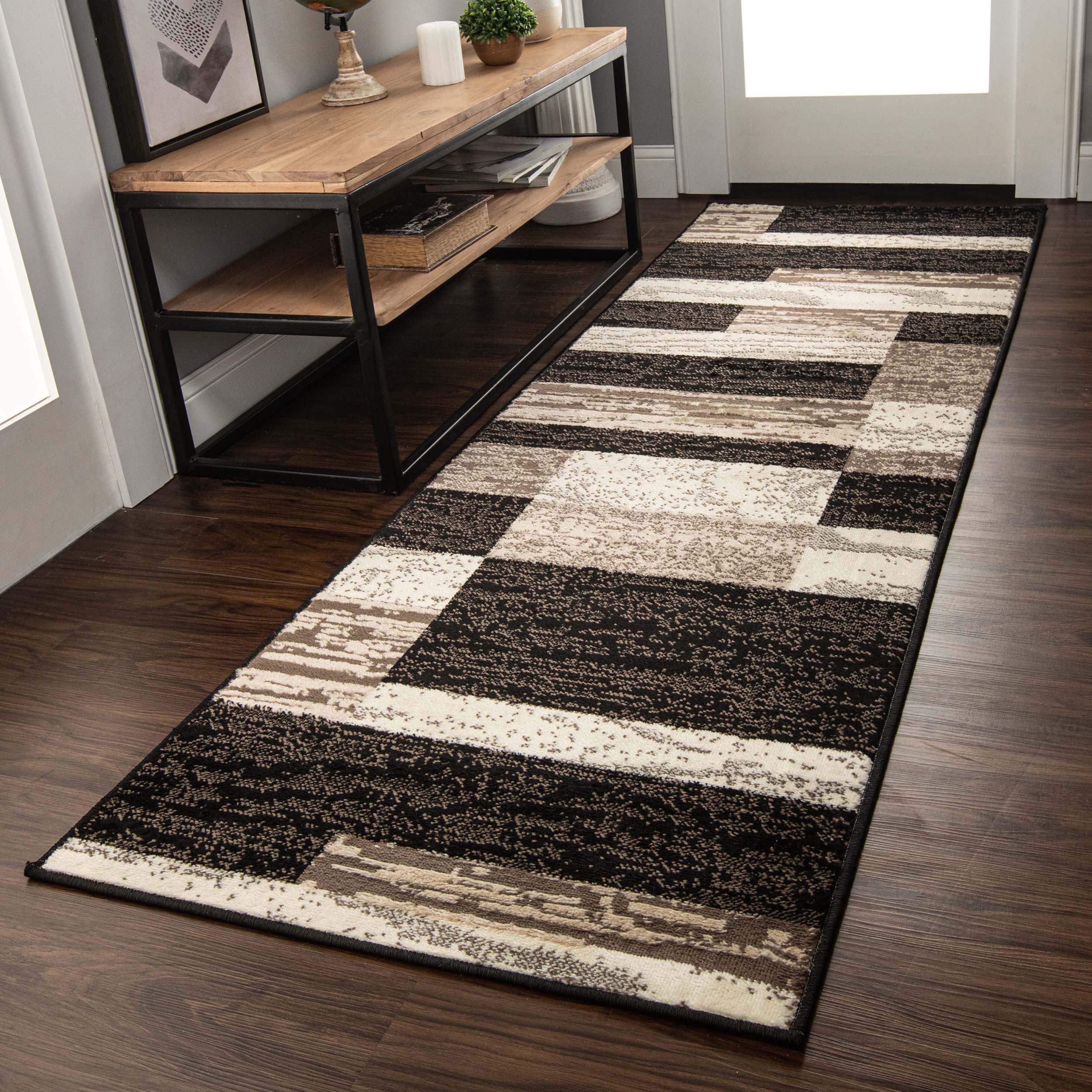 Rockwood Contemporary Geometric Patchwork Indoor Area Rug or Runner - Omnigoodsstore