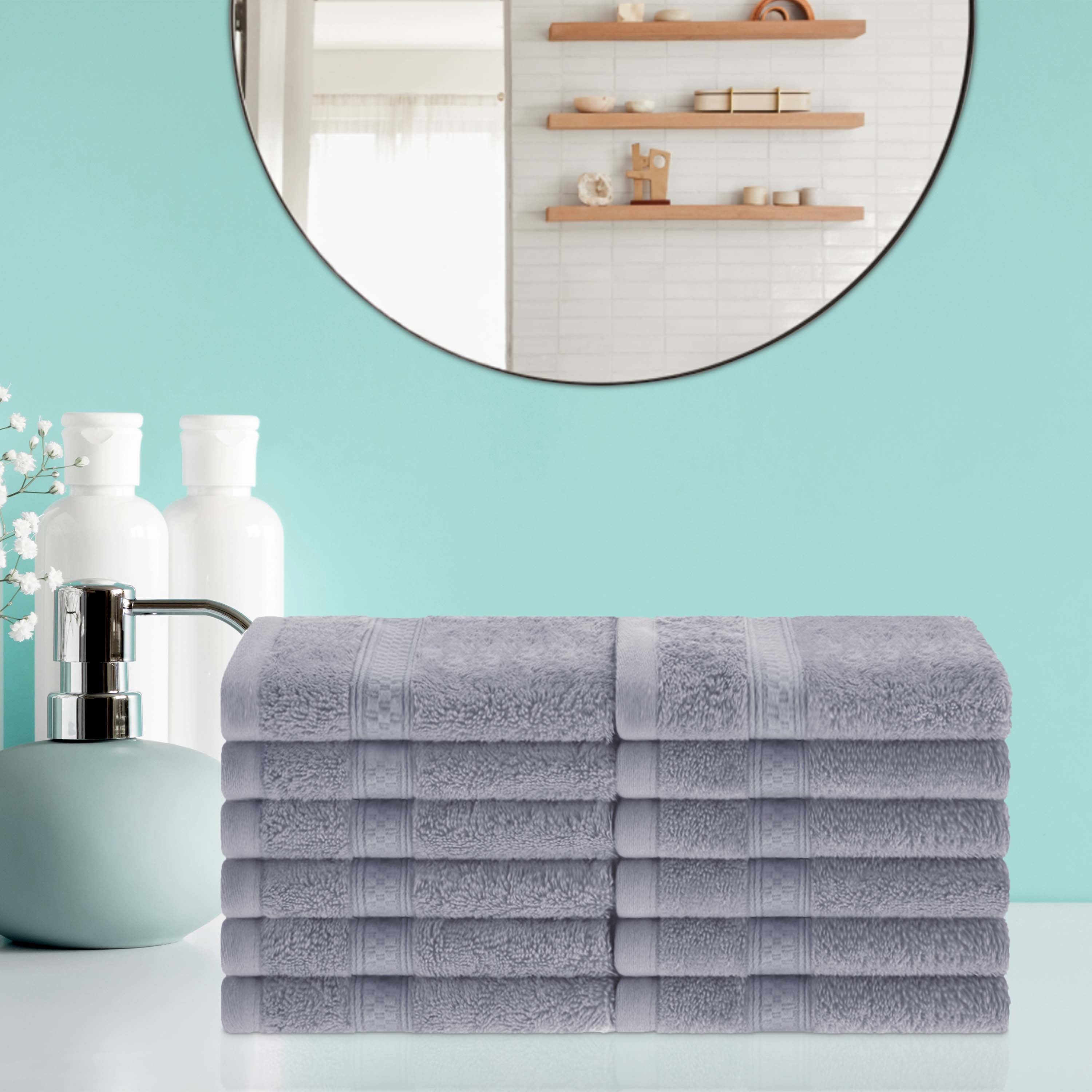 Rayon from Bamboo Blend Solid 12 Piece Face Towel Set - Omnigoodsstore