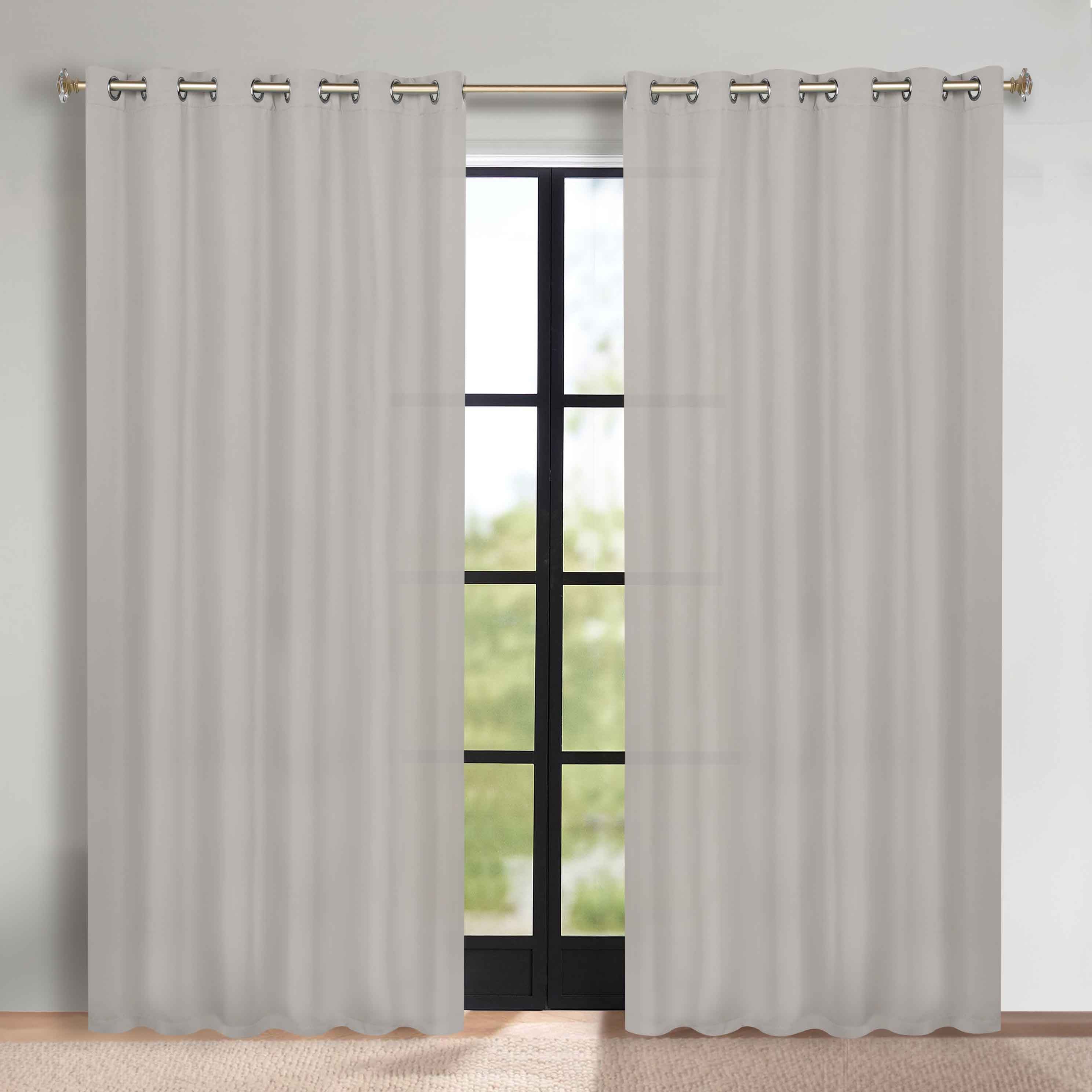 Solid Machine Washable Room Darkening Blackout Curtains, Set of 2 - Omnigoodsstore