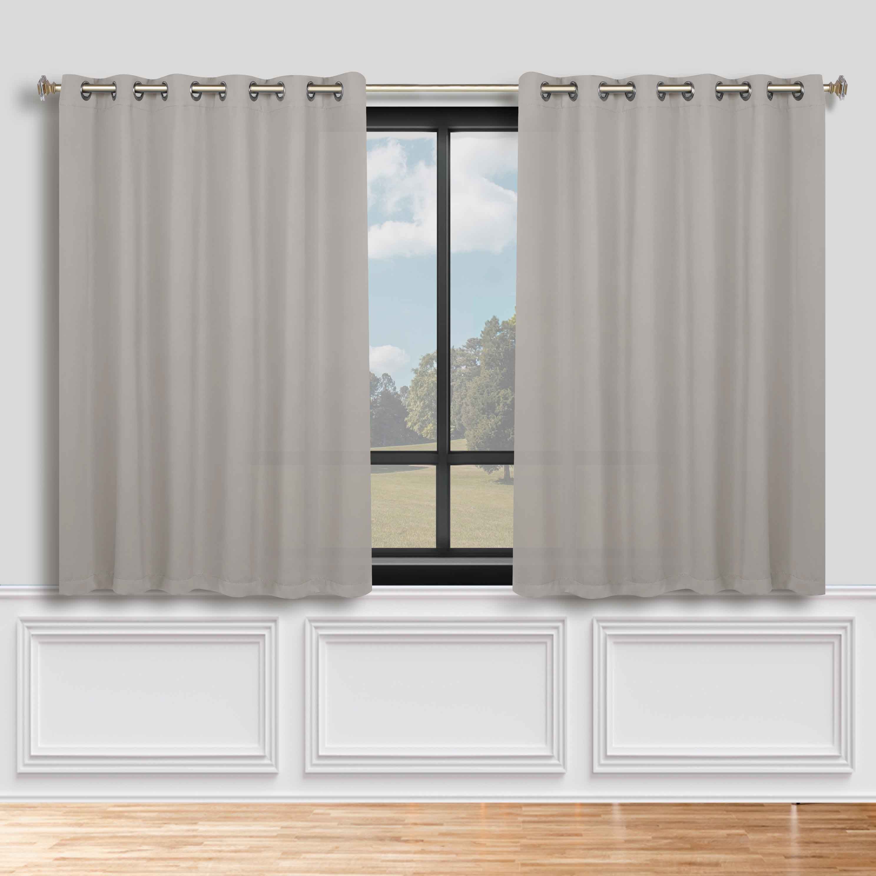 Solid Machine Washable Room Darkening Blackout Curtains, Set of 2 - Omnigoodsstore