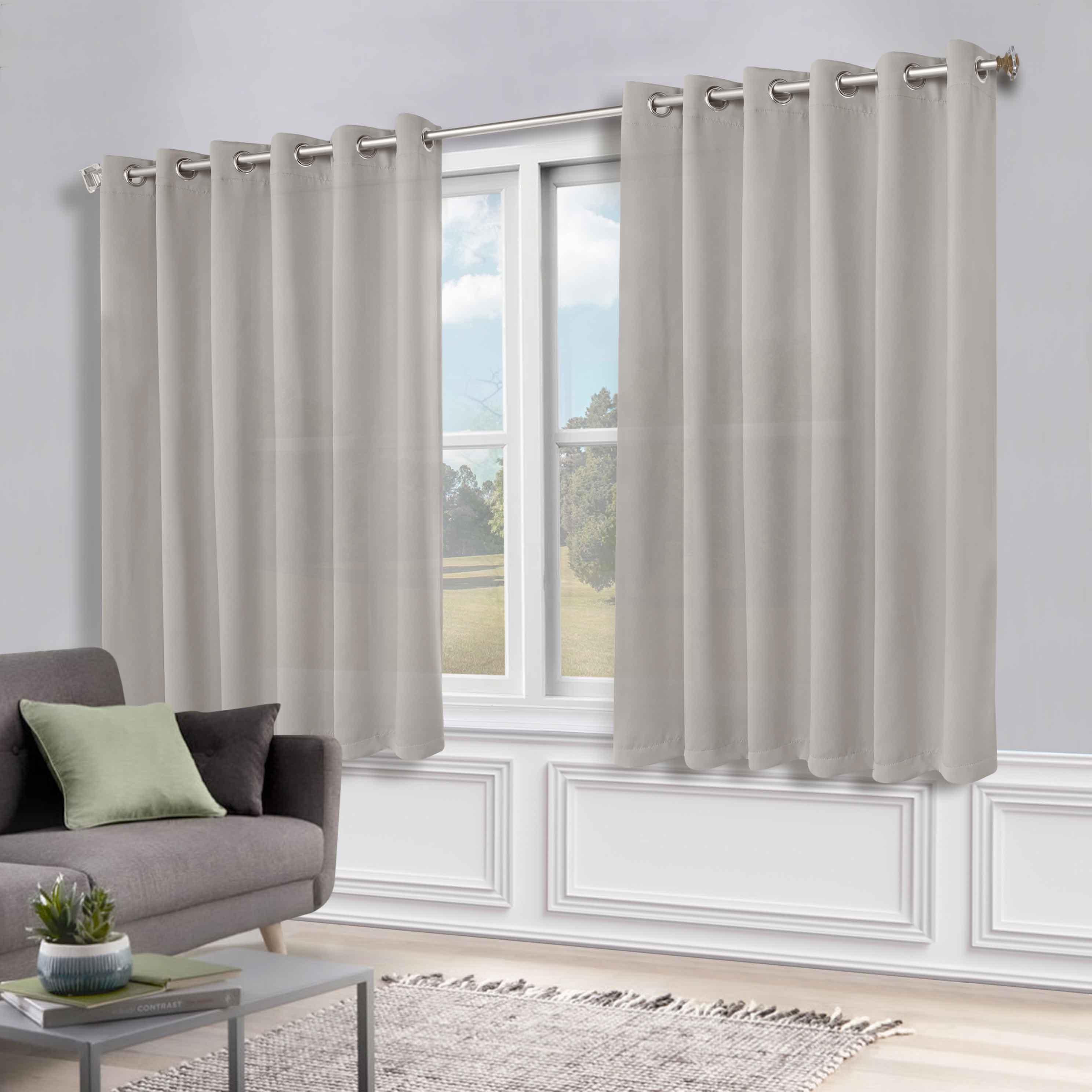 Solid Machine Washable Room Darkening Blackout Curtains, Set of 2 - Omnigoodsstore