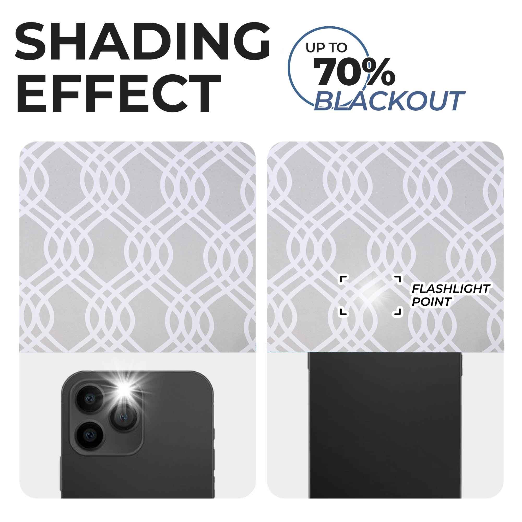 Ribbon Trellis Washable Room Darkening Blackout Curtain Panel Set - Omnigoodsstore