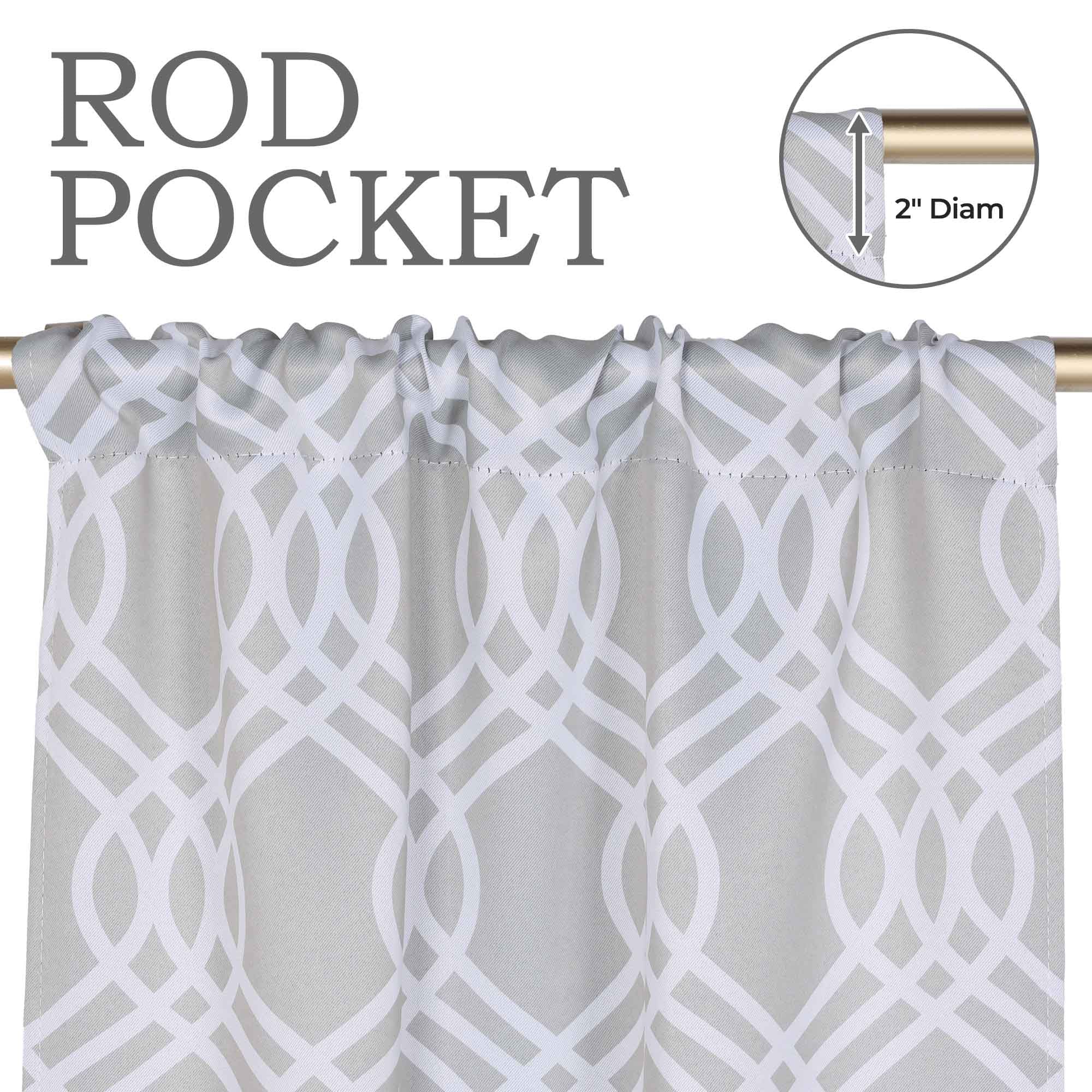 Ribbon Trellis Washable Room Darkening Blackout Curtain Panel Set - Omnigoodsstore