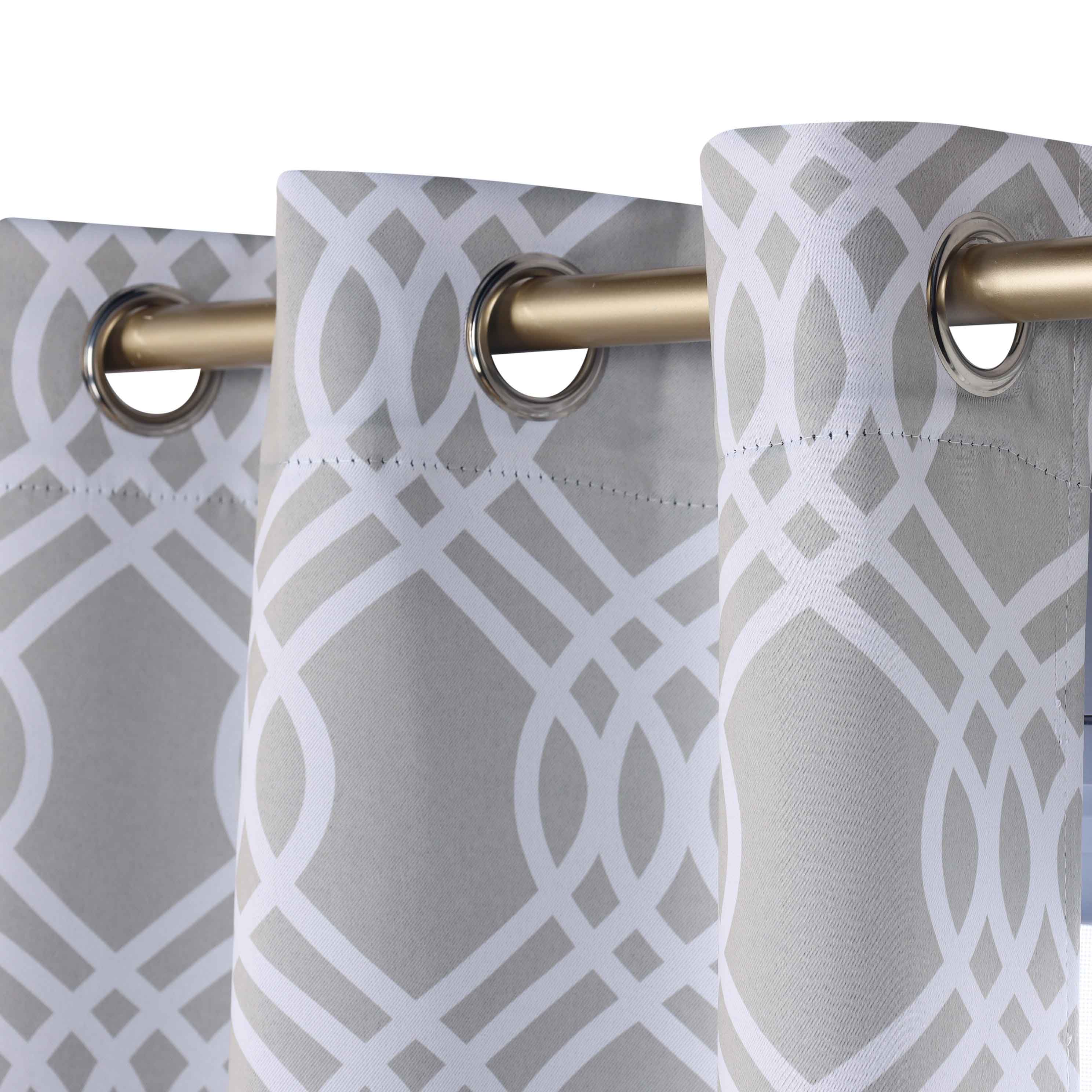 Ribbon Trellis Washable Room Darkening Blackout Curtain Panel Set - Omnigoodsstore