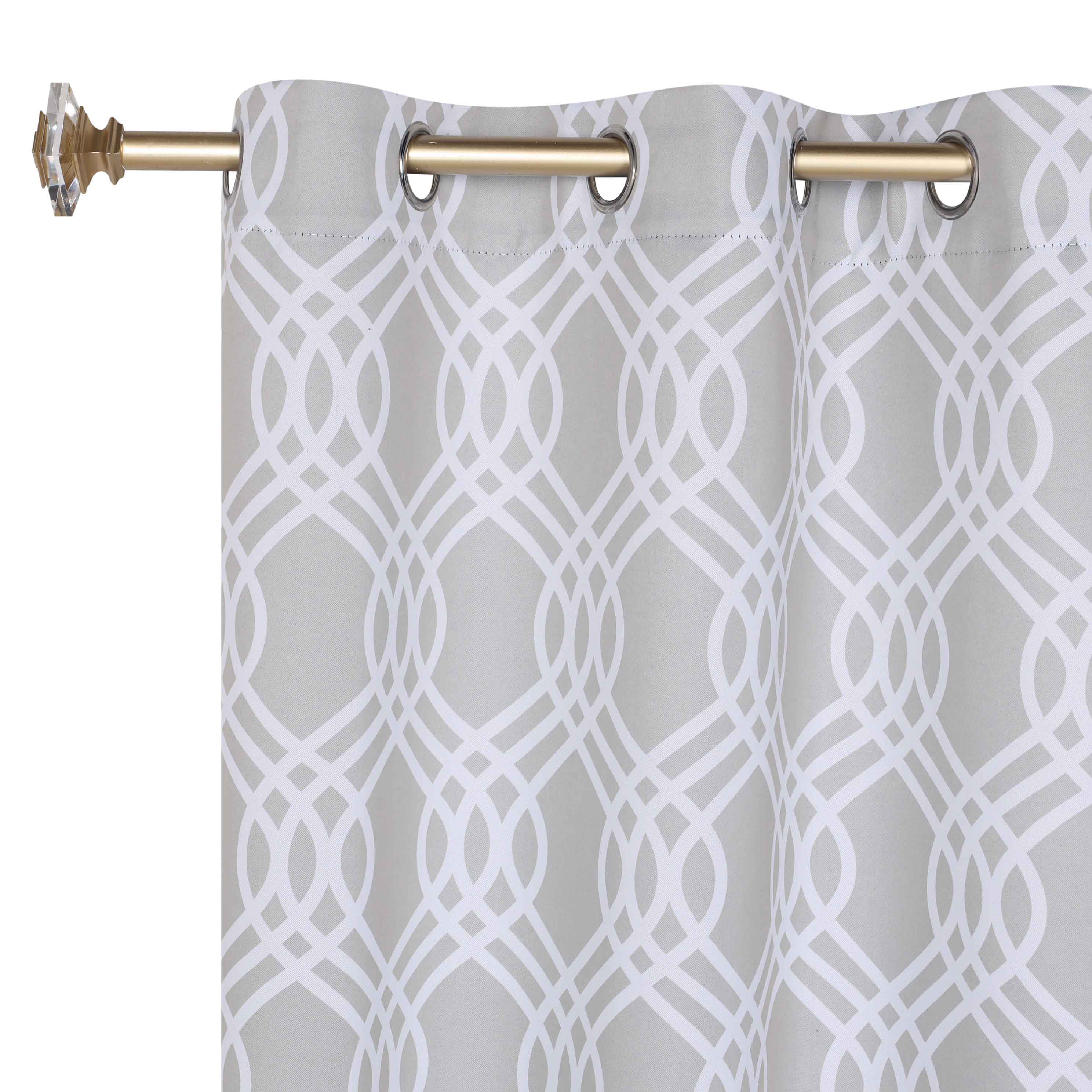 Ribbon Trellis Washable Room Darkening Blackout Curtain Panel Set - Omnigoodsstore