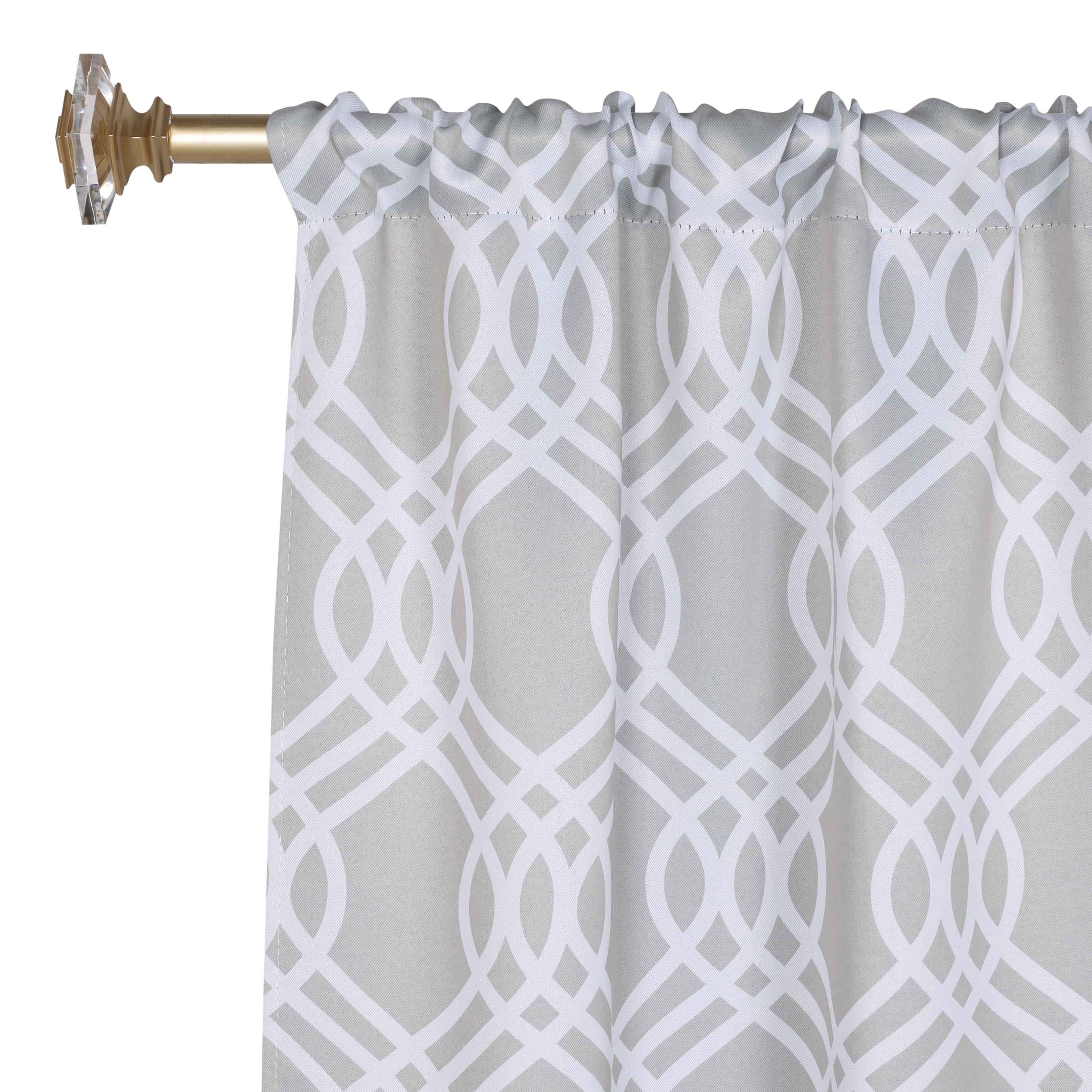 Ribbon Trellis Washable Room Darkening Blackout Curtain Panel Set - Omnigoodsstore