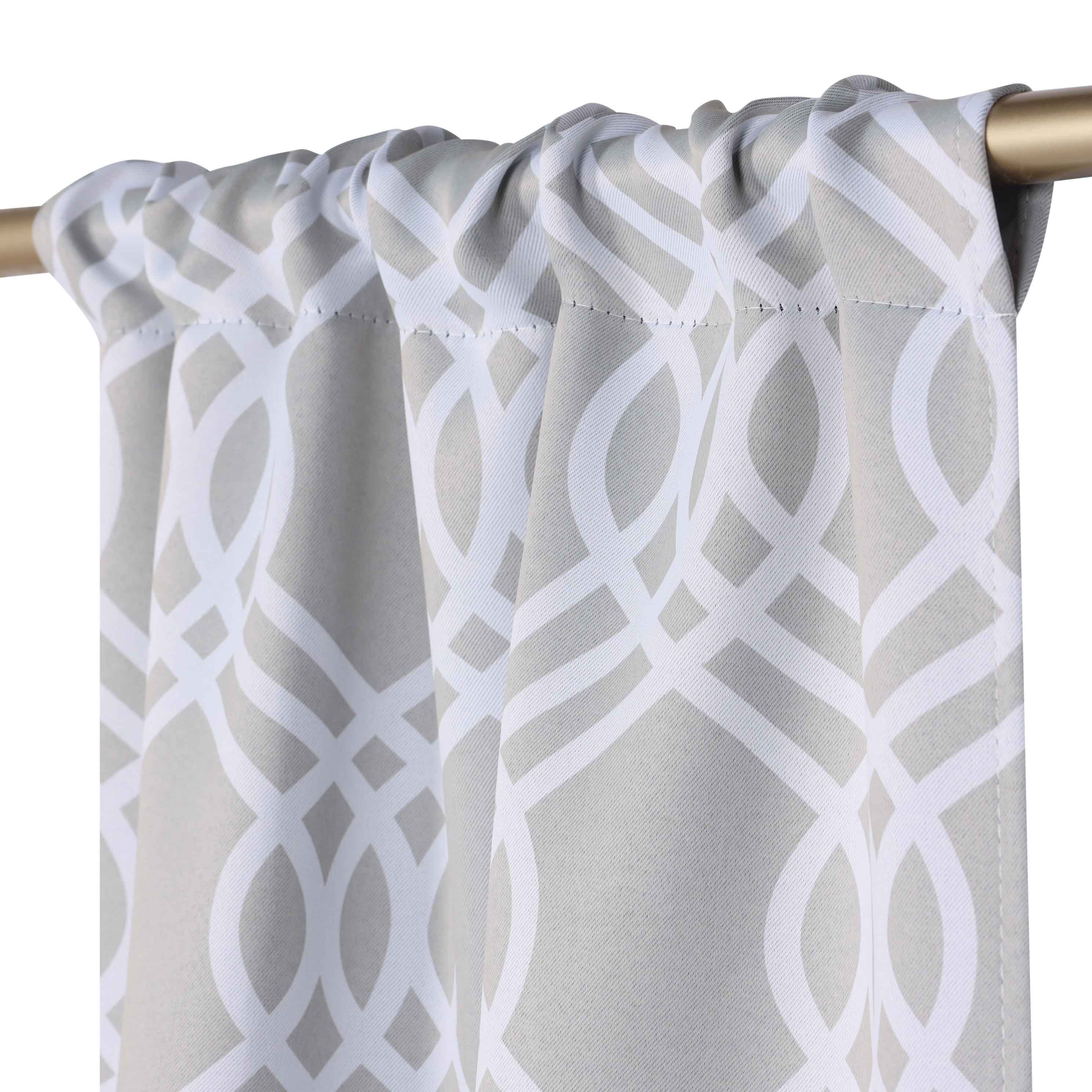 Ribbon Trellis Washable Room Darkening Blackout Curtain Panel Set - Omnigoodsstore