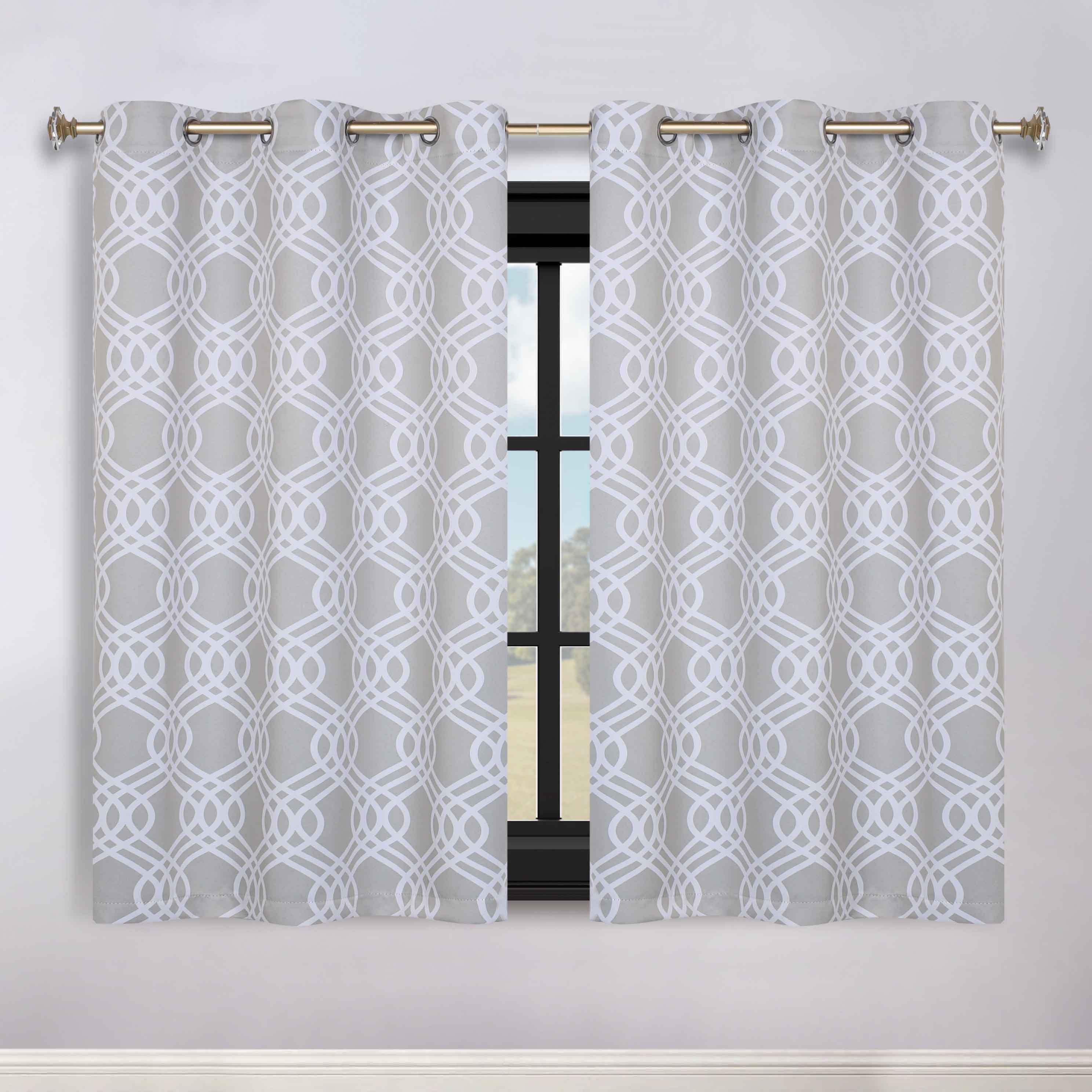 Ribbon Trellis Washable Room Darkening Blackout Curtain Panel Set - Omnigoodsstore