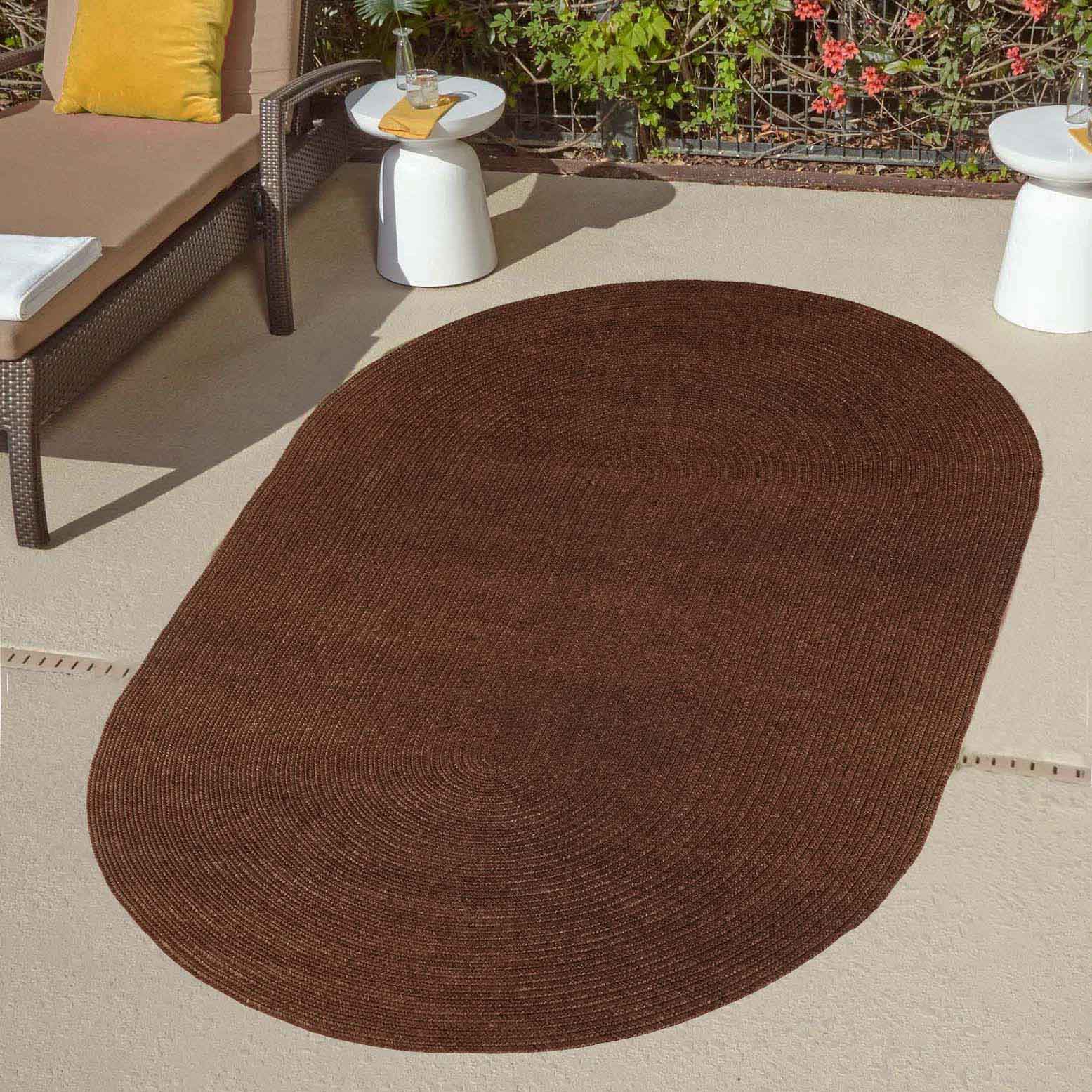 Classic Braided Area Rug Indoor Outdoor Rugs Oval - Omnigoodsstore