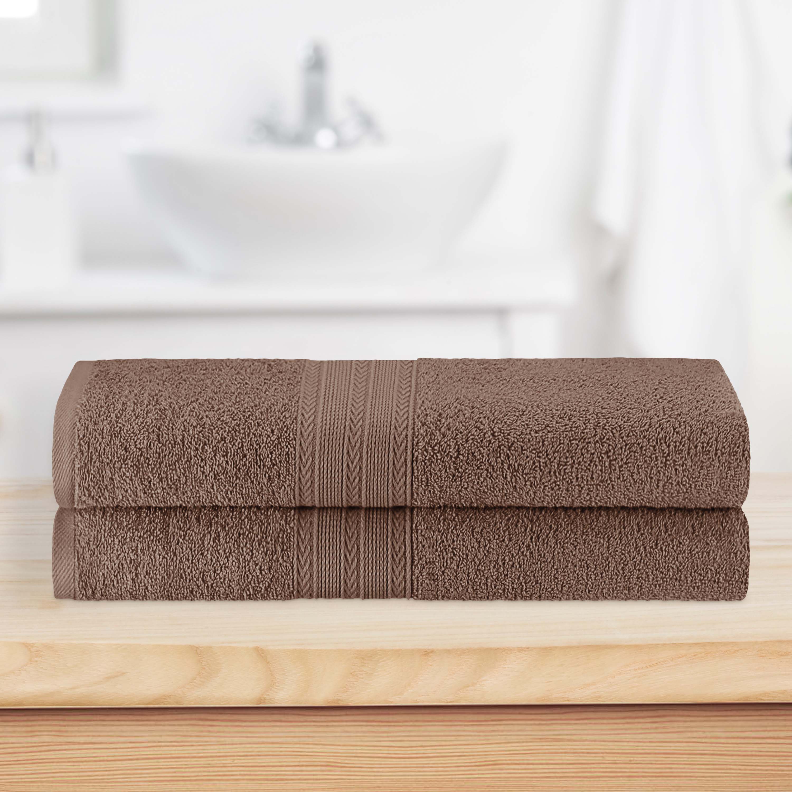 Cotton Eco Friendly 2 Piece Solid Bath Sheet Towel Set - Omnigoodsstore