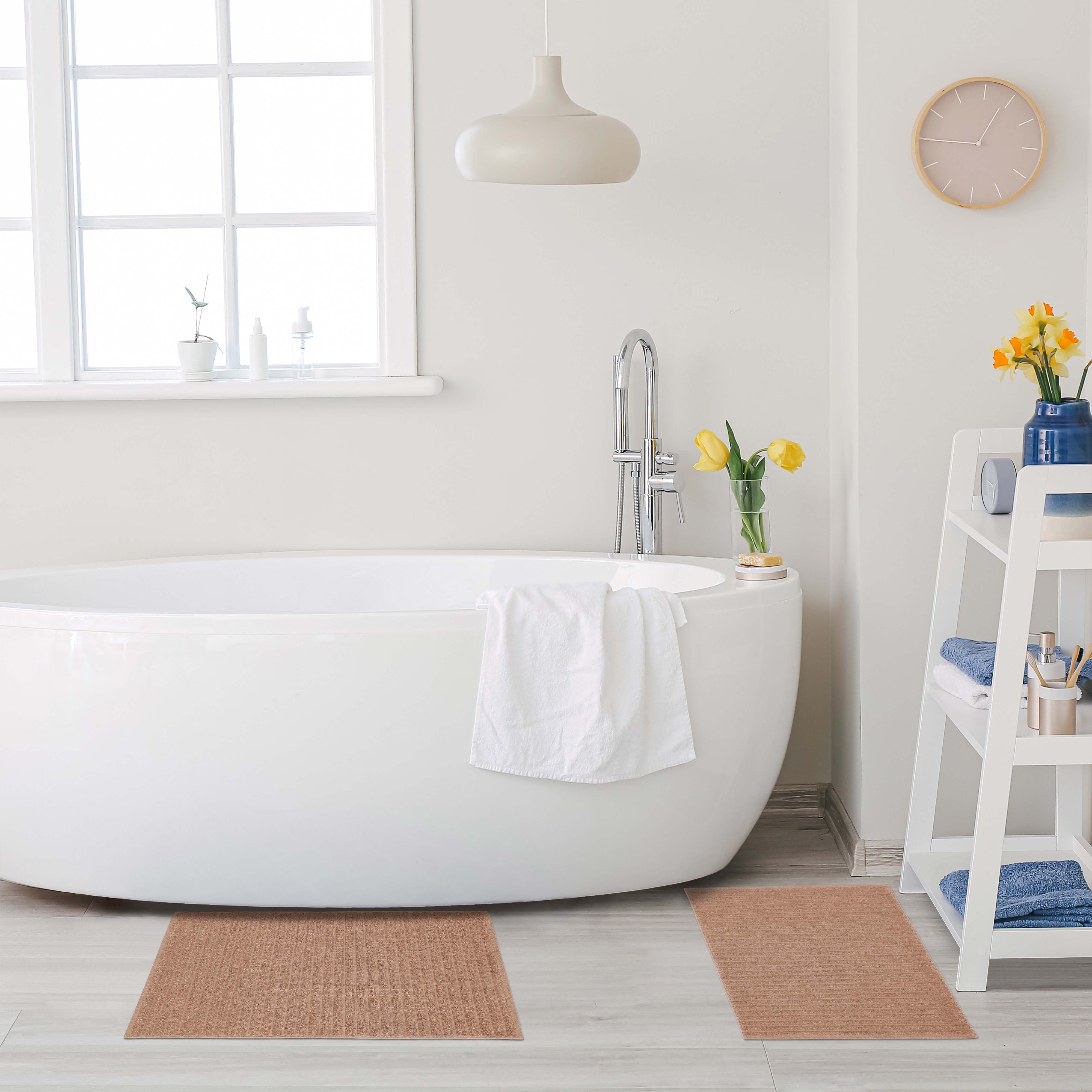 Cotton Eco Friendly 2 Piece Absorbent Bath Mat Set - Omnigoodsstore