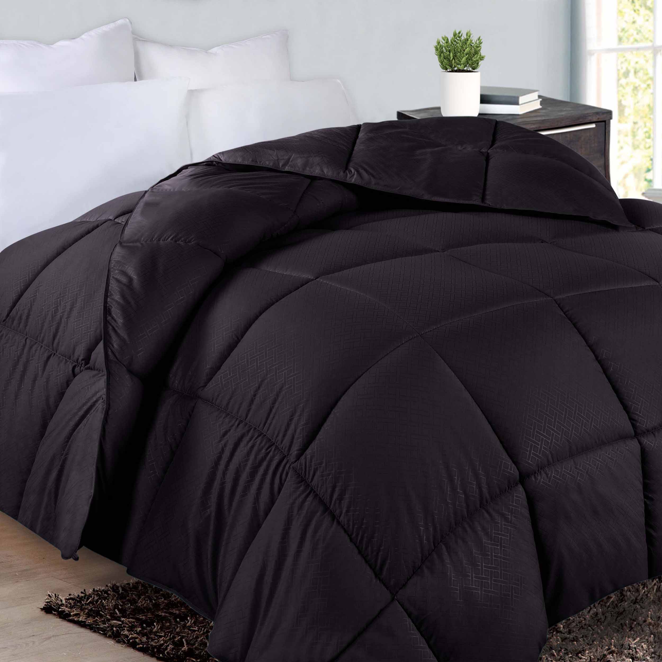 Basketweave Plush Monochrome Down Alternative Comforter - Omnigoodsstore