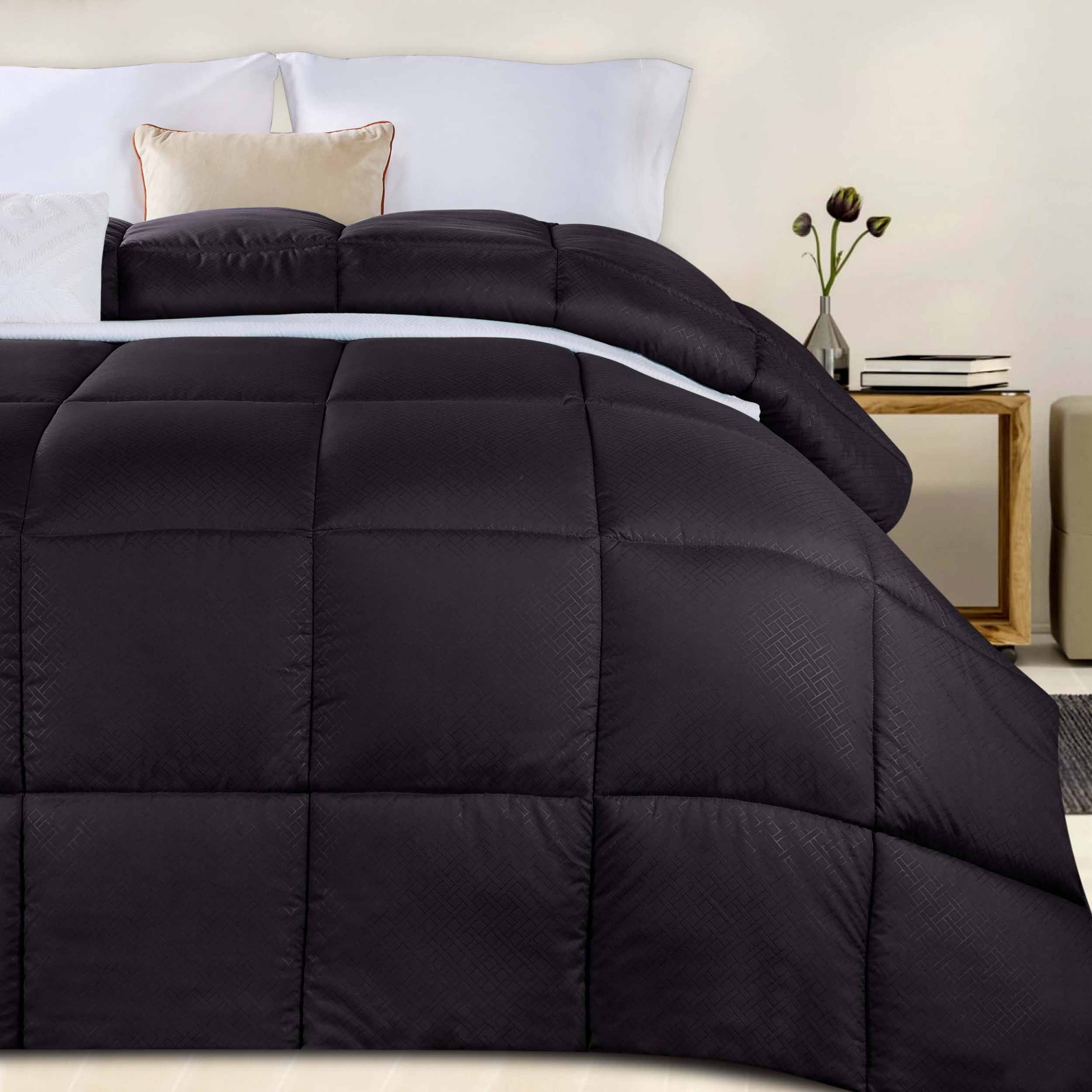 Basketweave Plush Monochrome Down Alternative Comforter - Omnigoodsstore