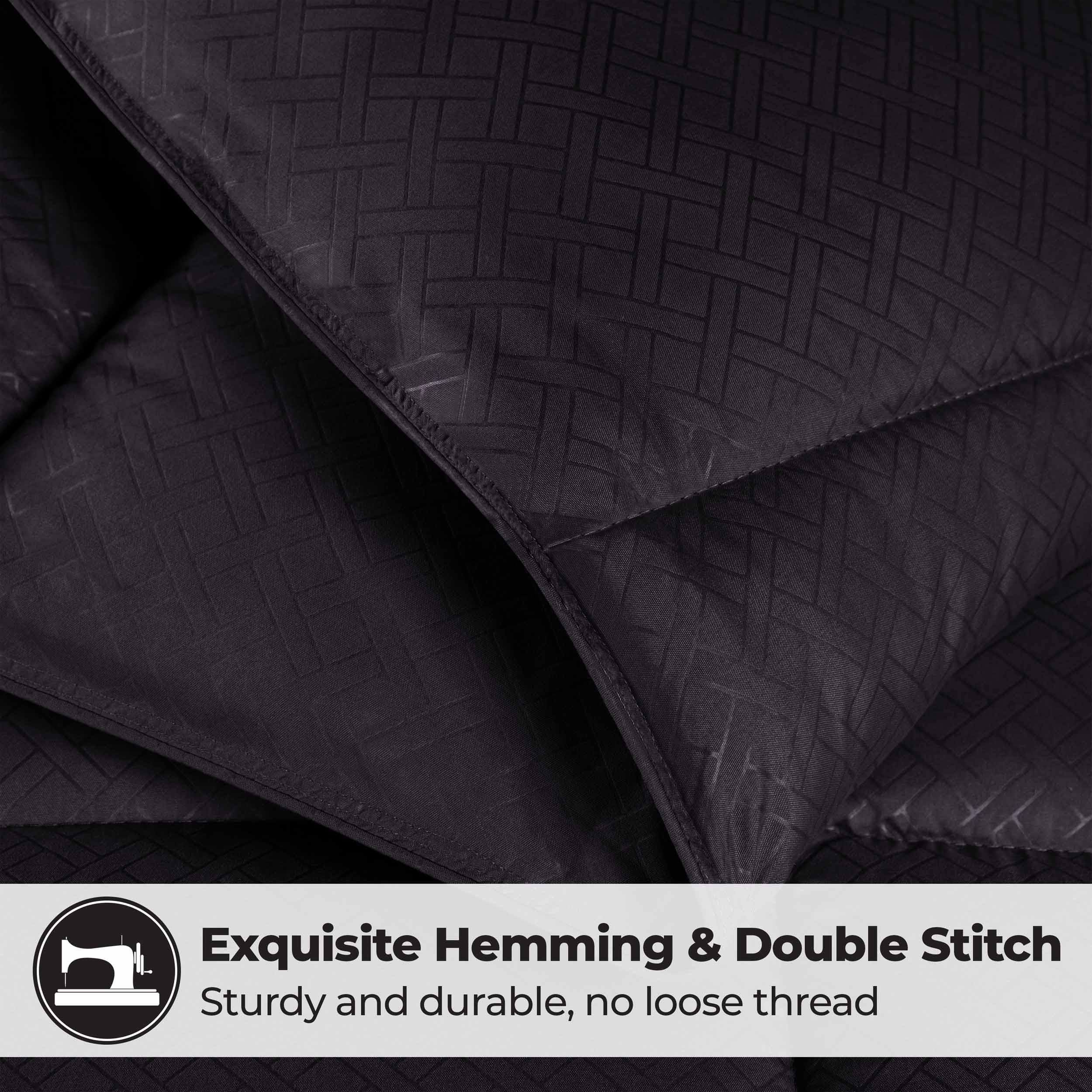 Basketweave Plush Monochrome Down Alternative Comforter - Omnigoodsstore
