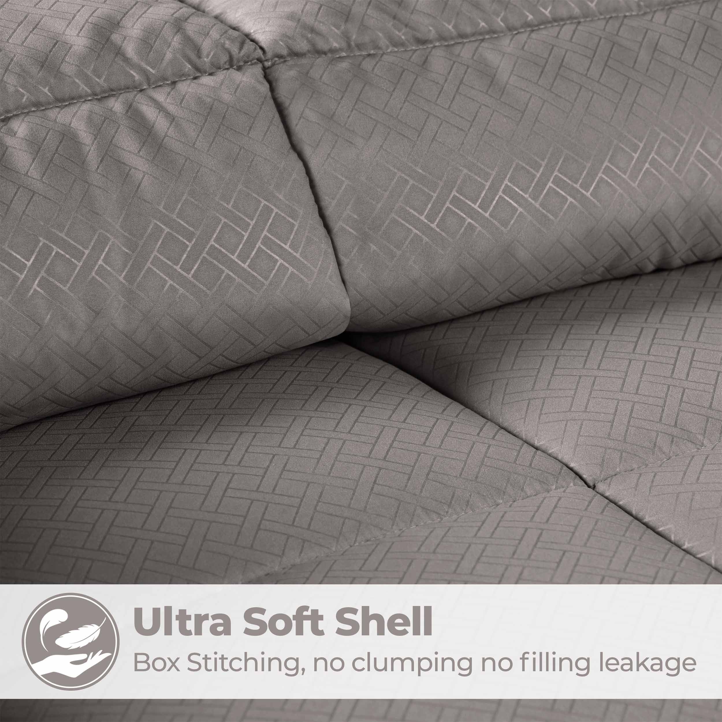 Basketweave Plush Monochrome Down Alternative Comforter - Omnigoodsstore