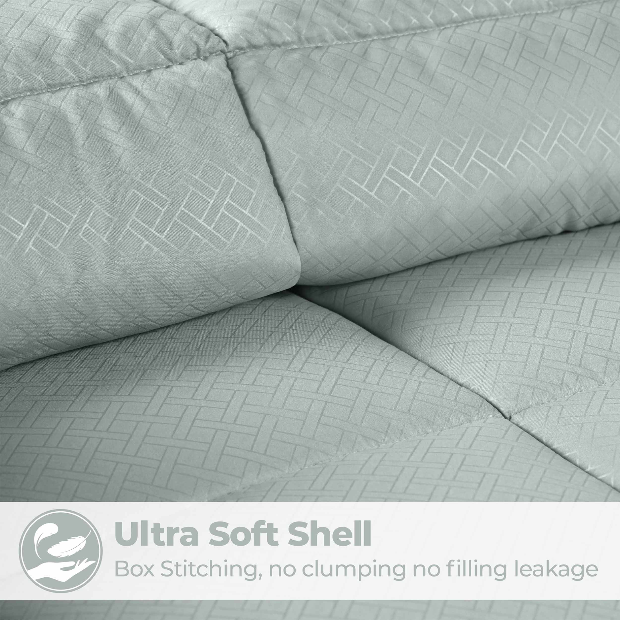 Basketweave Plush Monochrome Down Alternative Comforter - Omnigoodsstore