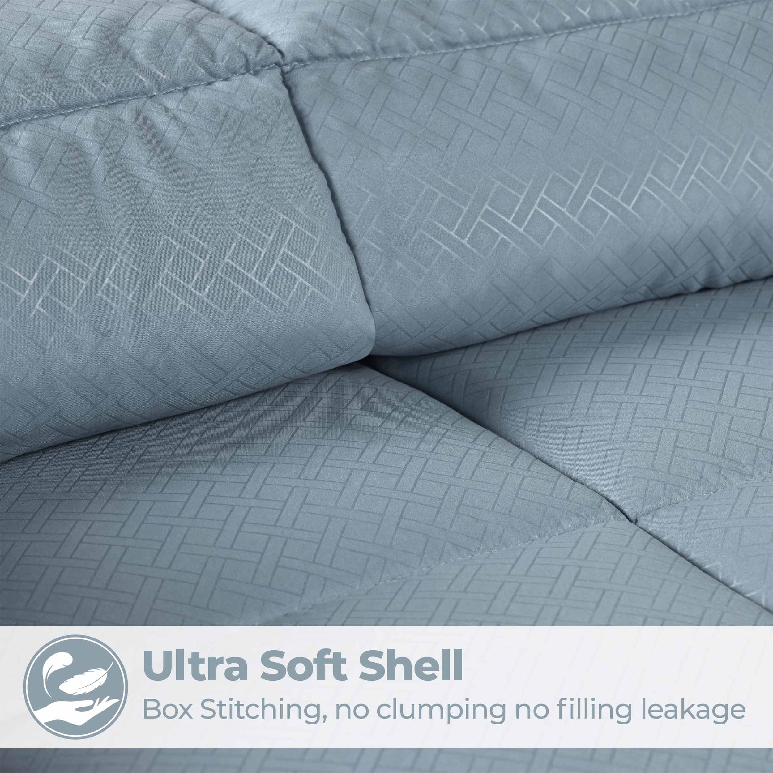 Basketweave Plush Monochrome Down Alternative Comforter - Omnigoodsstore