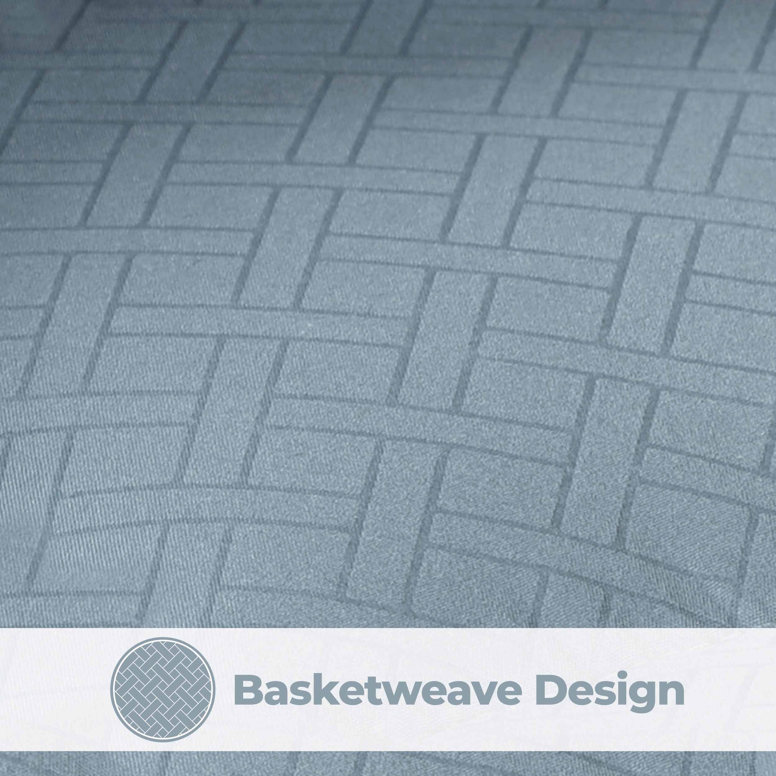 Basketweave Plush Monochrome Down Alternative Comforter - Omnigoodsstore