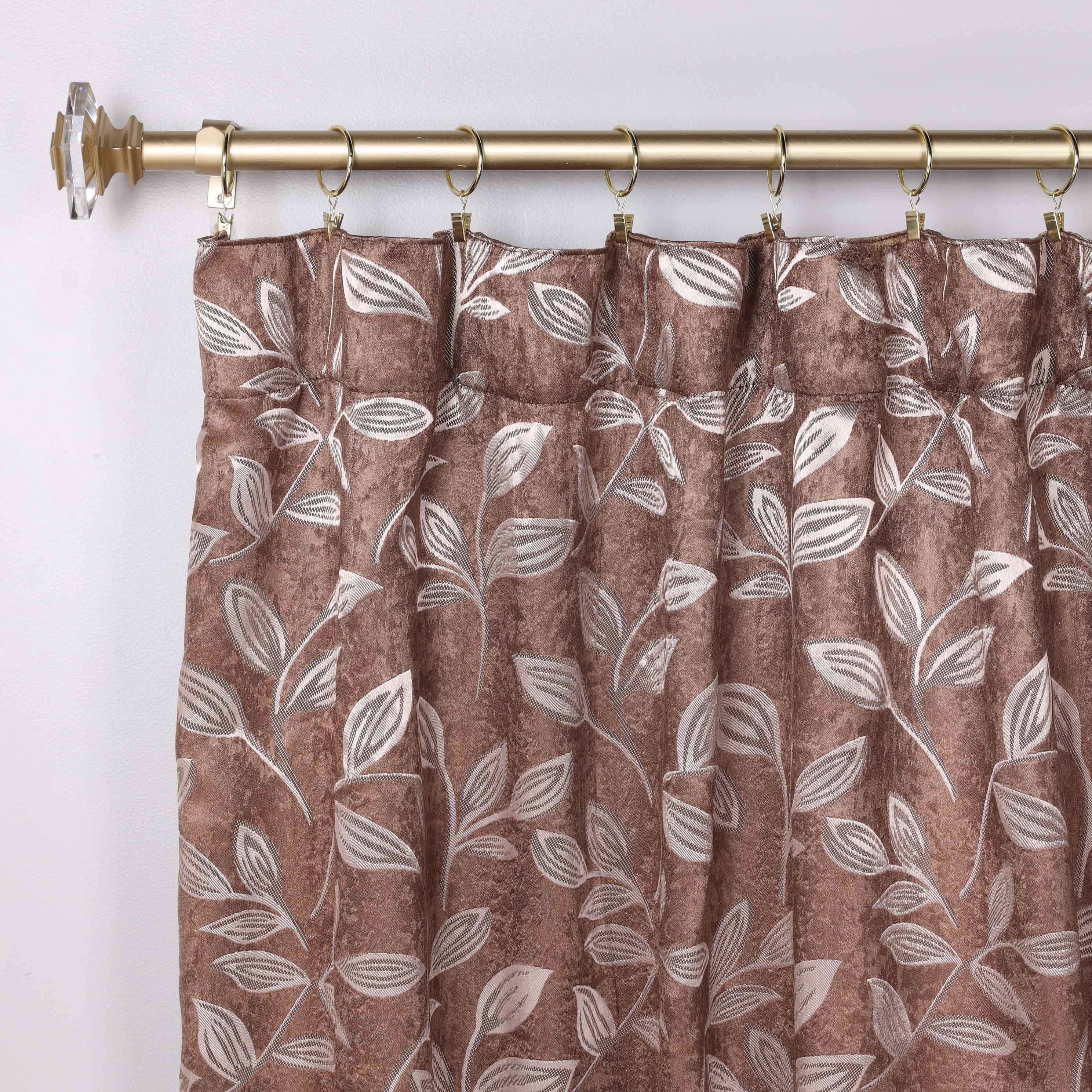 Superior Leaves Room Darkening Back Tab Blackout Curtains Panel Set - Omnigoodsstore