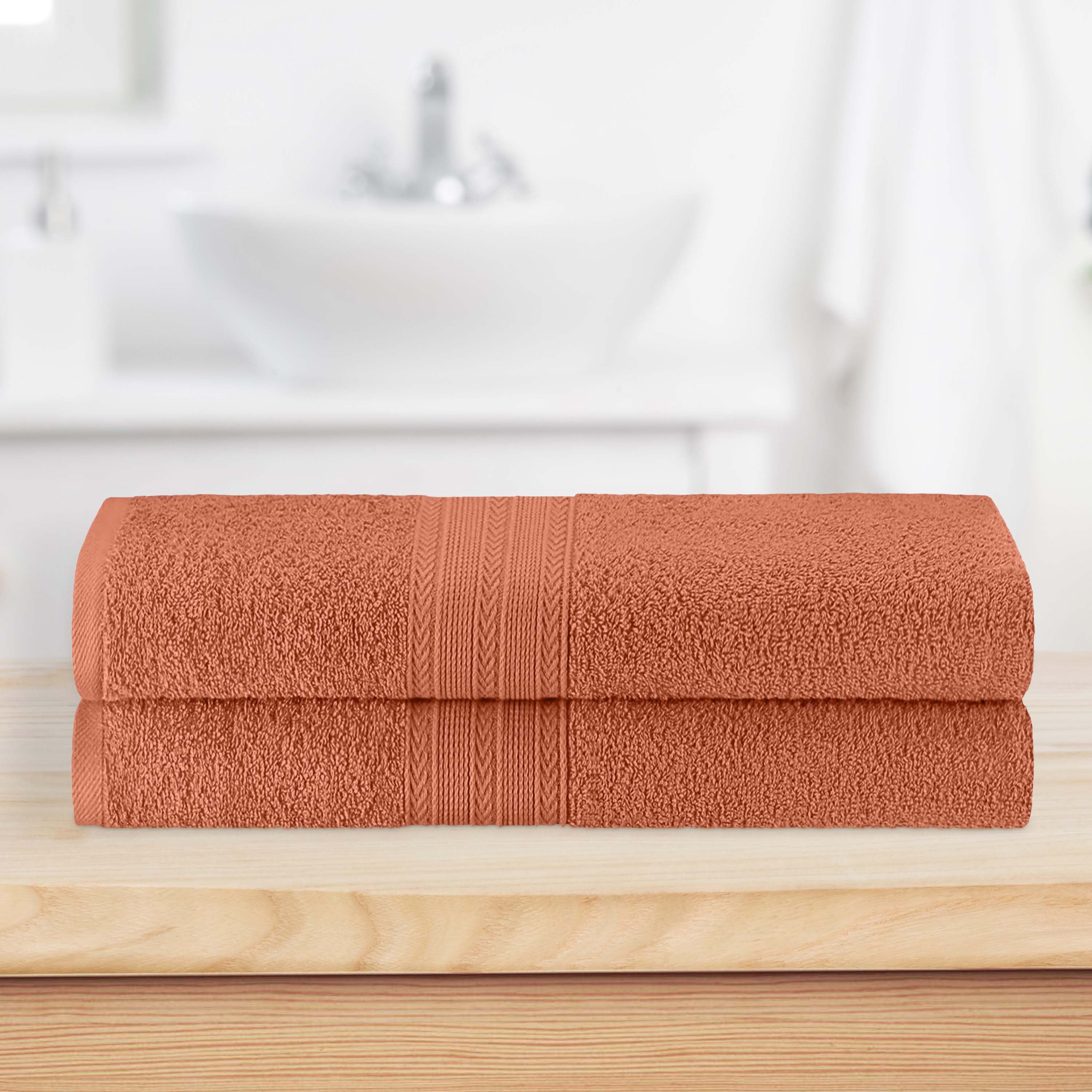 Cotton Eco Friendly 2 Piece Solid Bath Sheet Towel Set - Omnigoodsstore