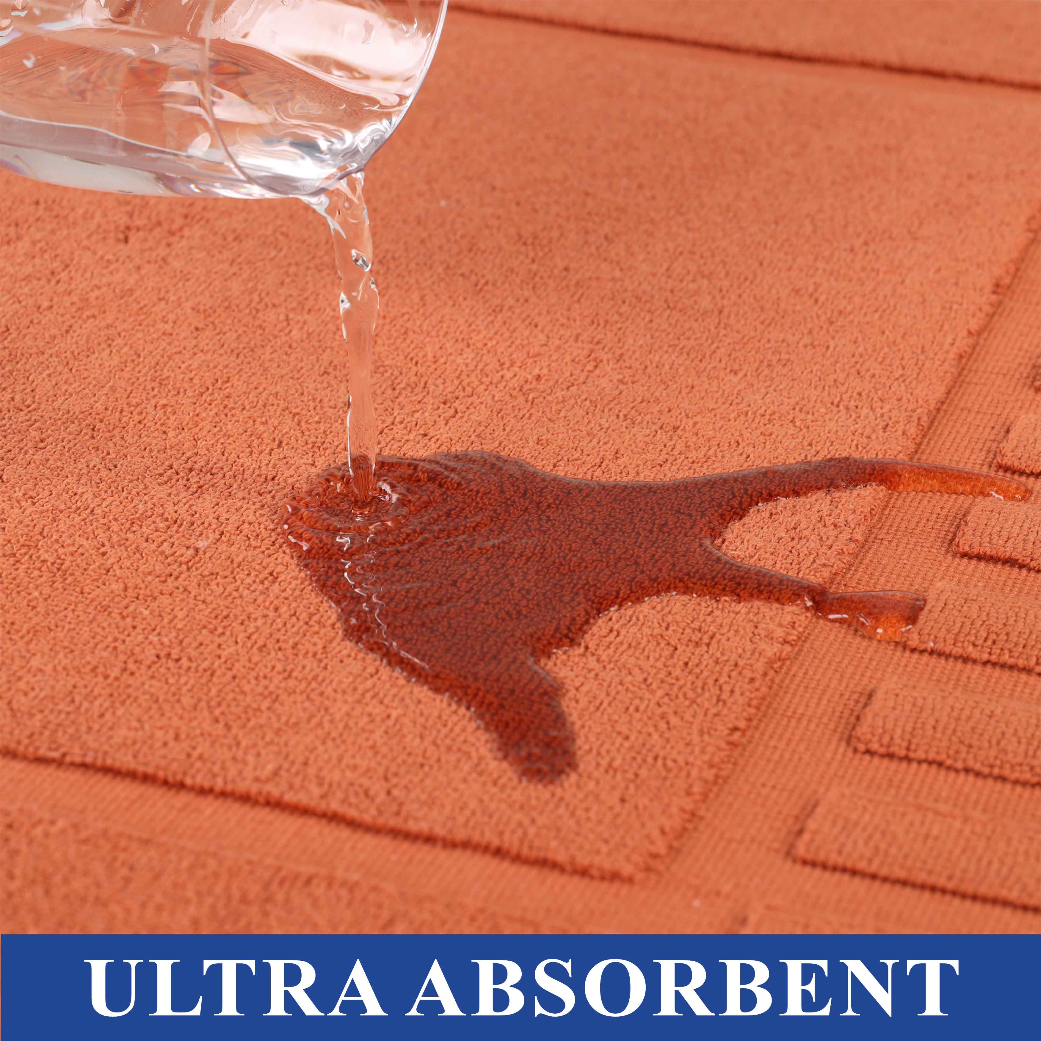 Leo Cotton Solid Modern Geometric Border Absorbent Bath Mat, Set of 2 - Omnigoodsstore