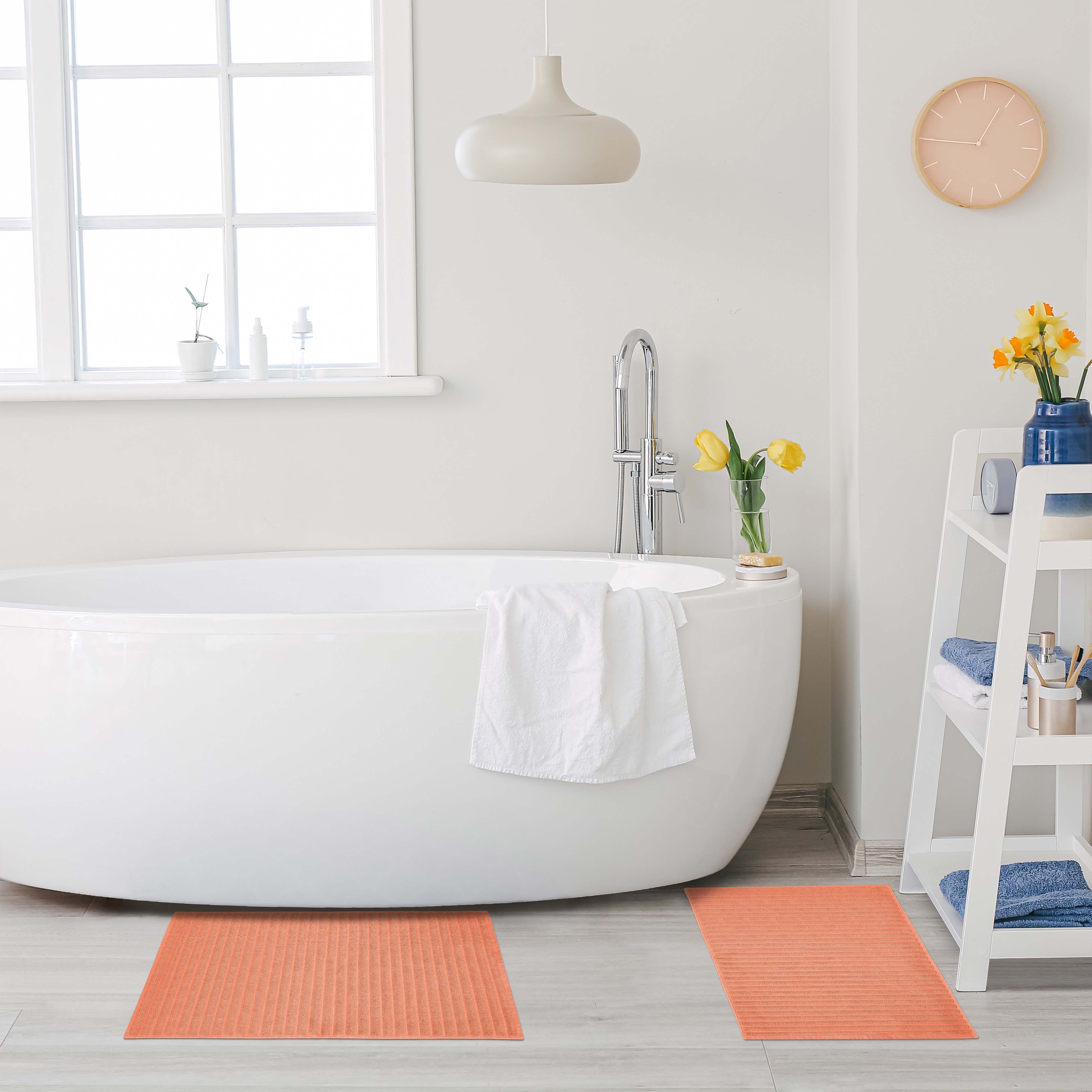 Cotton Eco Friendly 2 Piece Absorbent Bath Mat Set - Omnigoodsstore