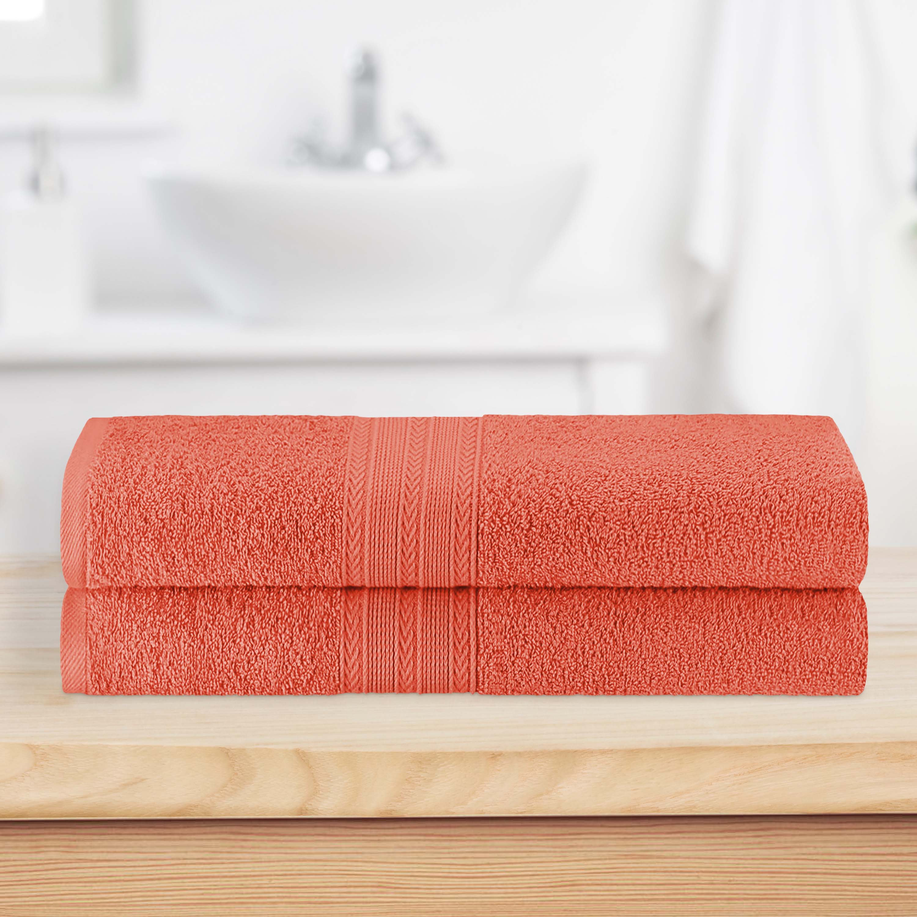 Cotton Eco Friendly 2 Piece Solid Bath Sheet Towel Set - Omnigoodsstore
