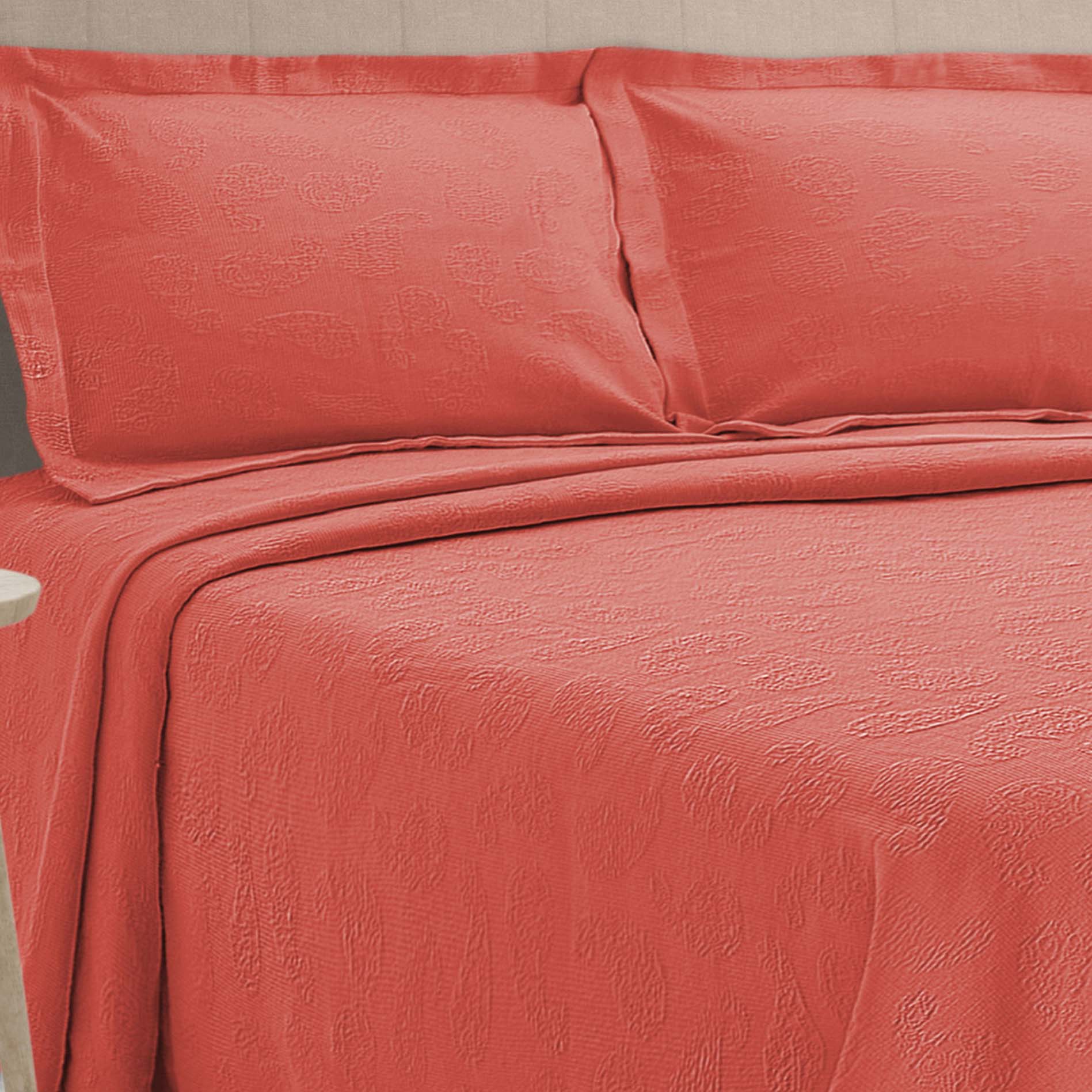 Jacquard Matelassé Paisley Floral Cotton Bedspread Set - Omnigoodsstore