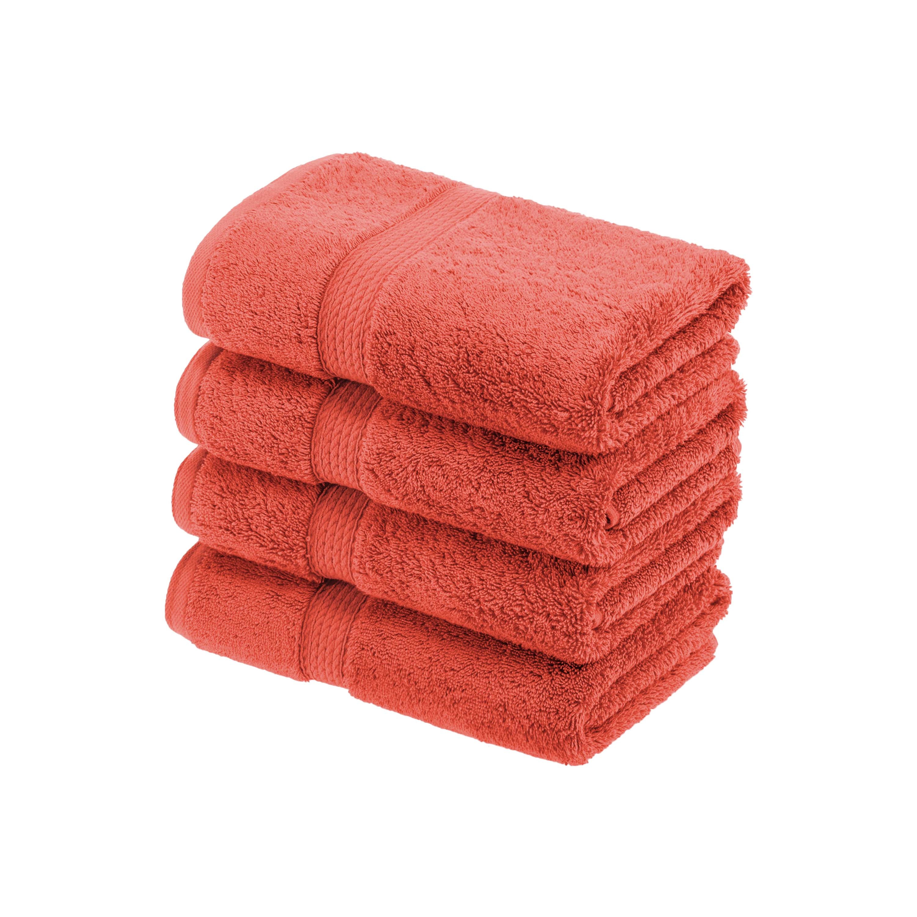 Egyptian Cotton Pile Plush Heavyweight Luxury Soft Hand Towel Set of 4 - Omnigoodsstore