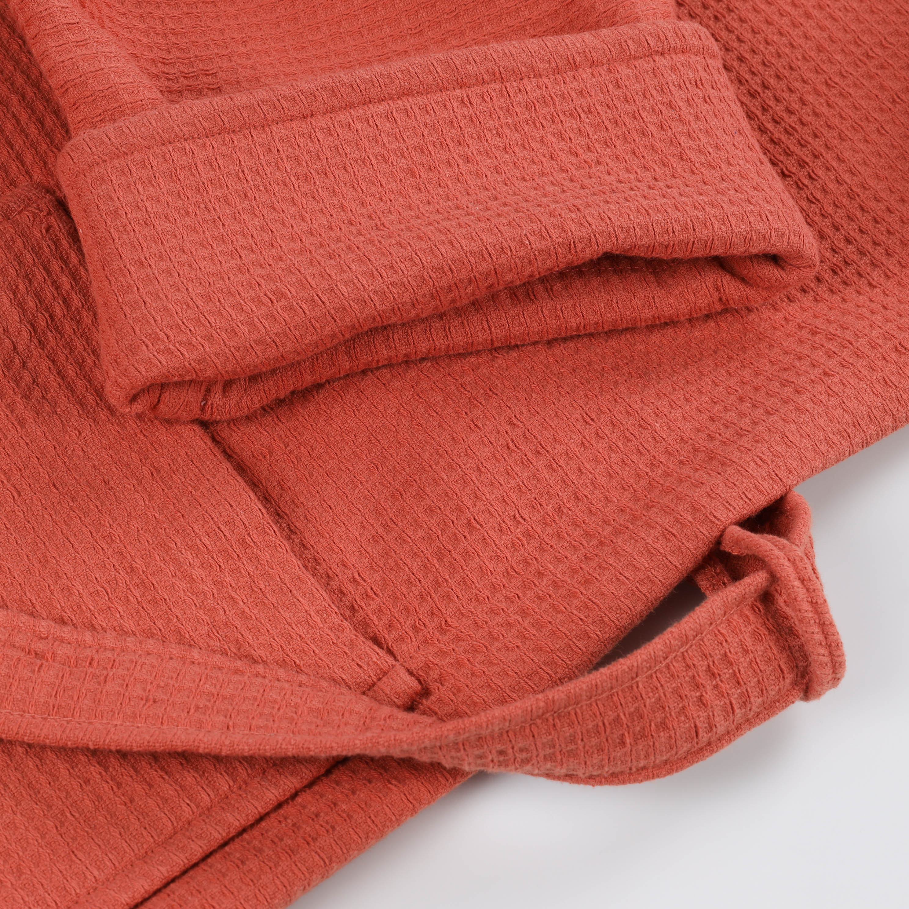 Waffle Weave Cotton Soft Lightweight Oversized Unisex Adult Bath Robe - Omnigoodsstore