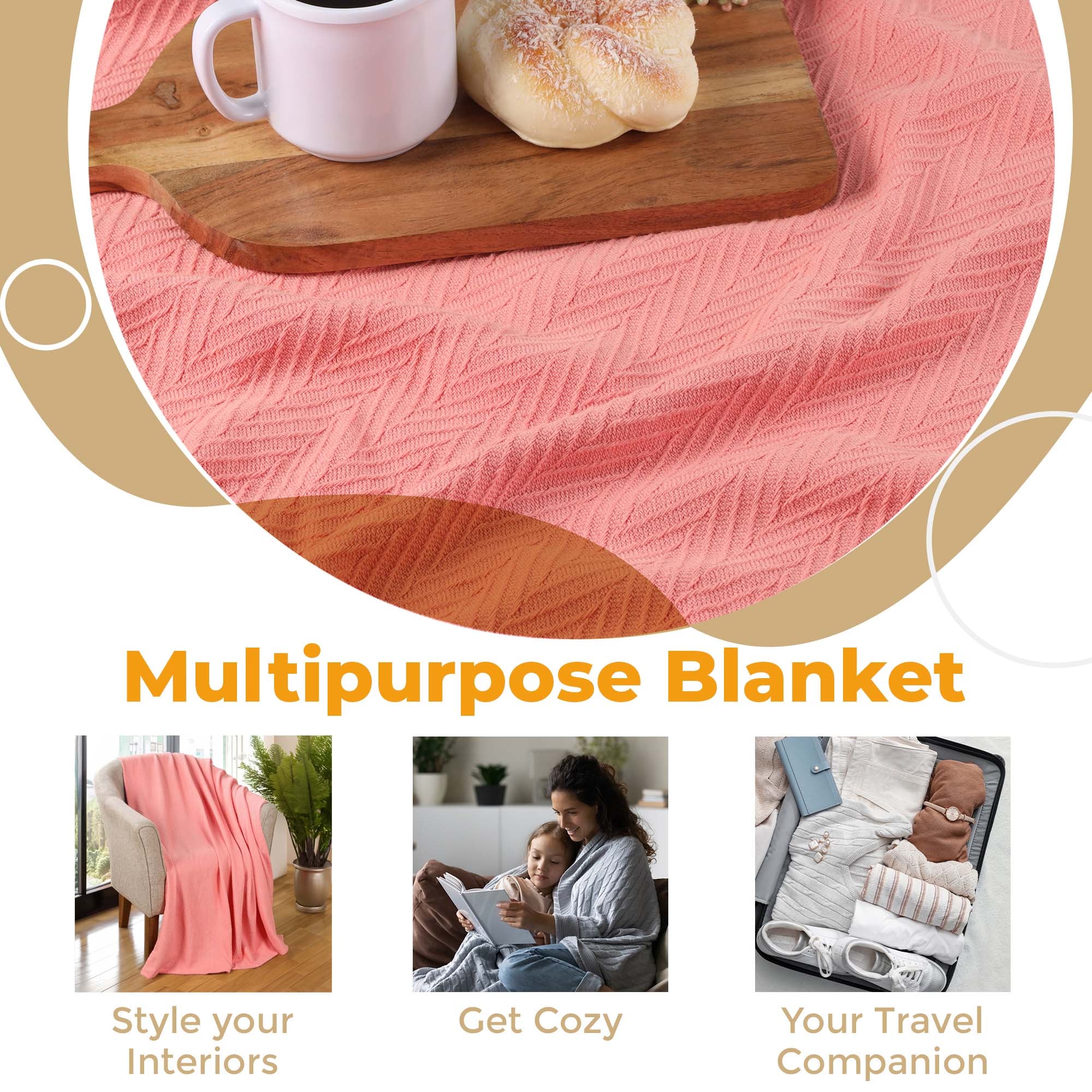 All-Season Chevron Cotton Bed Blanket & Sofa Throw - Omnigoodsstore