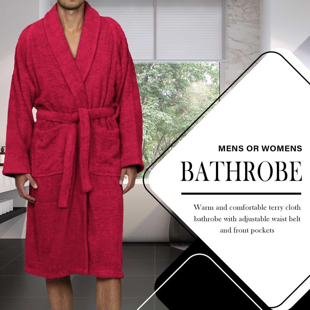 Cotton Ultra Soft Terry Adult Unisex Lightweight Luxury Bathrobe - Omnigoodsstore
