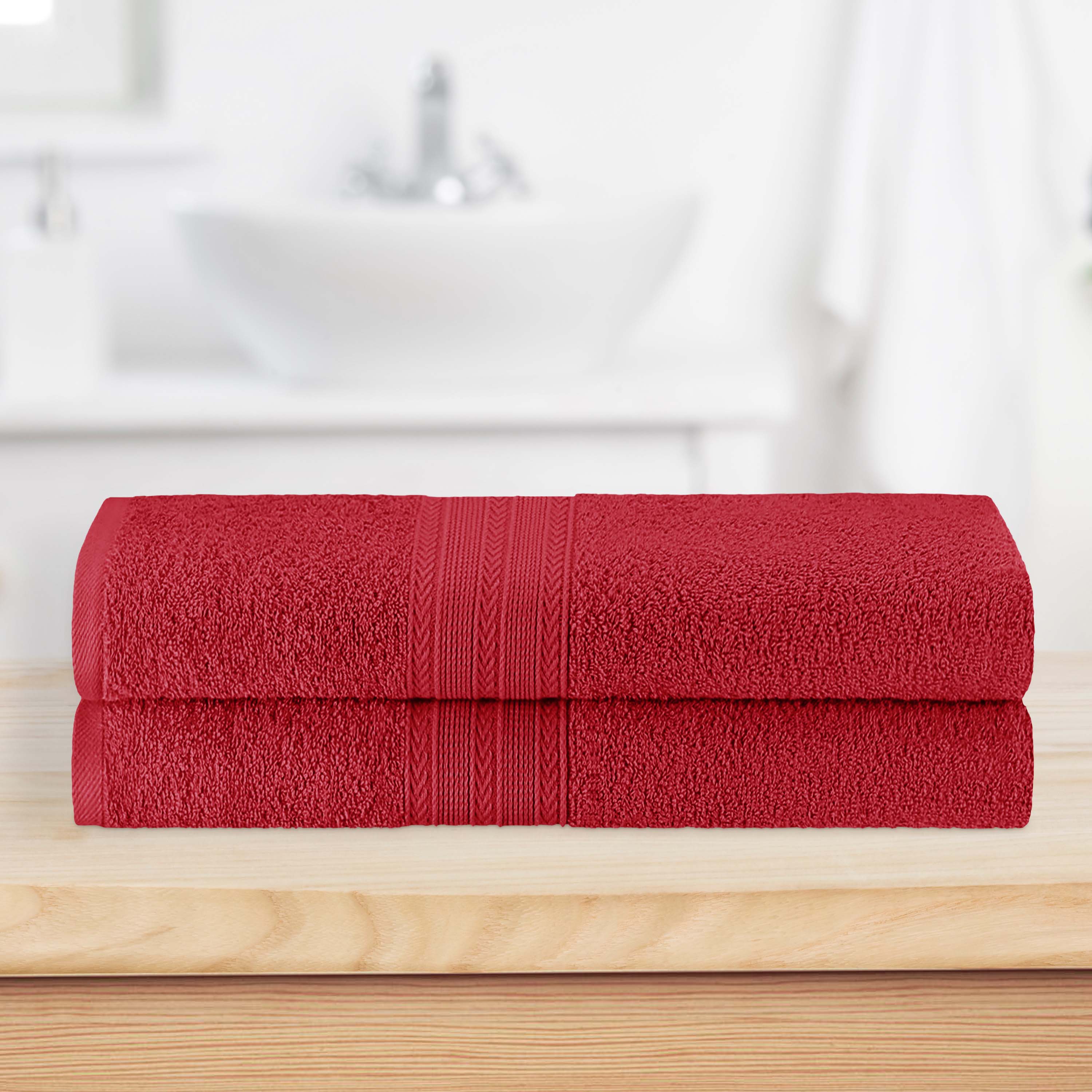 Cotton Eco Friendly 2 Piece Solid Bath Sheet Towel Set - Omnigoodsstore