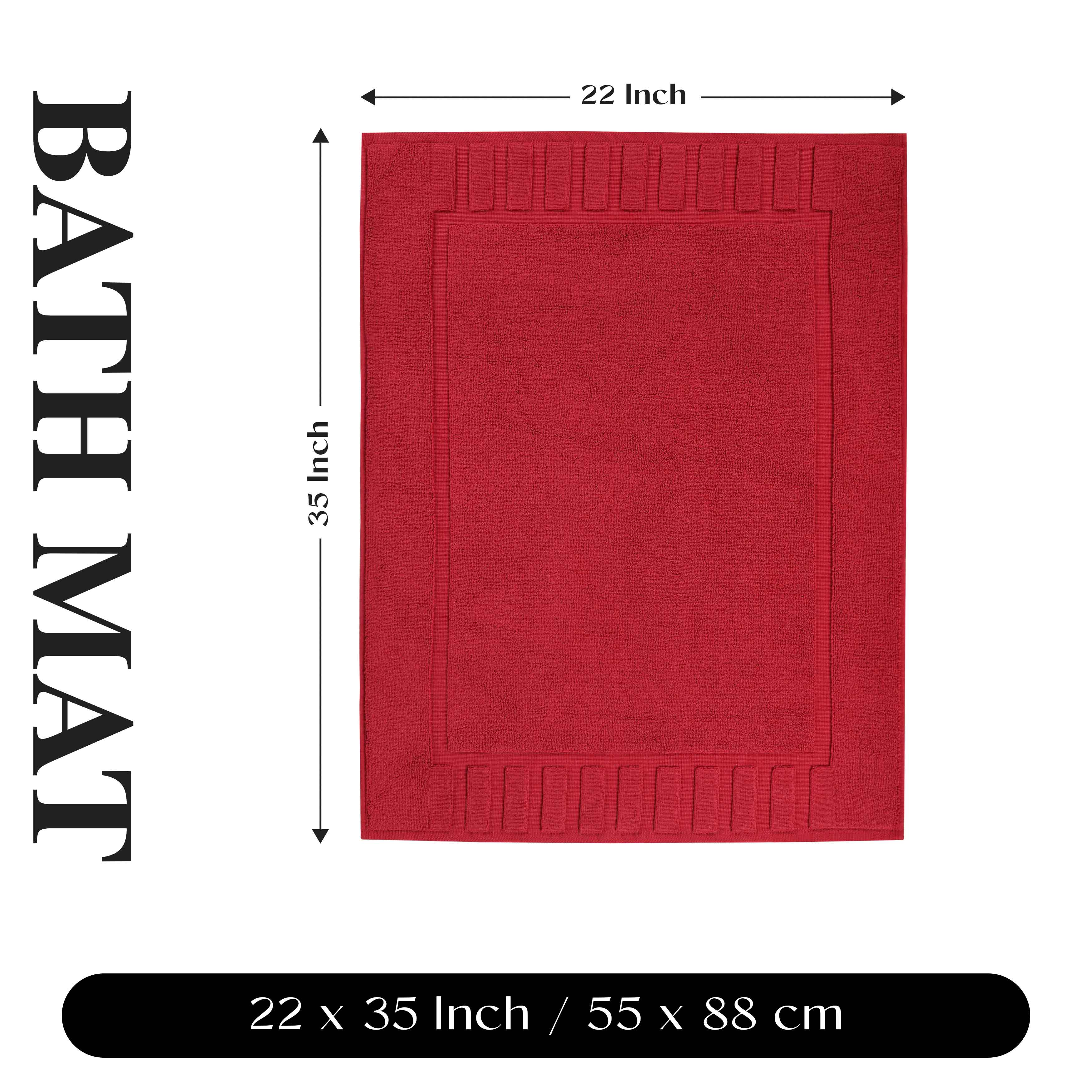 Leo Cotton Solid Modern Geometric Border Absorbent Bath Mat, Set of 2 - Omnigoodsstore