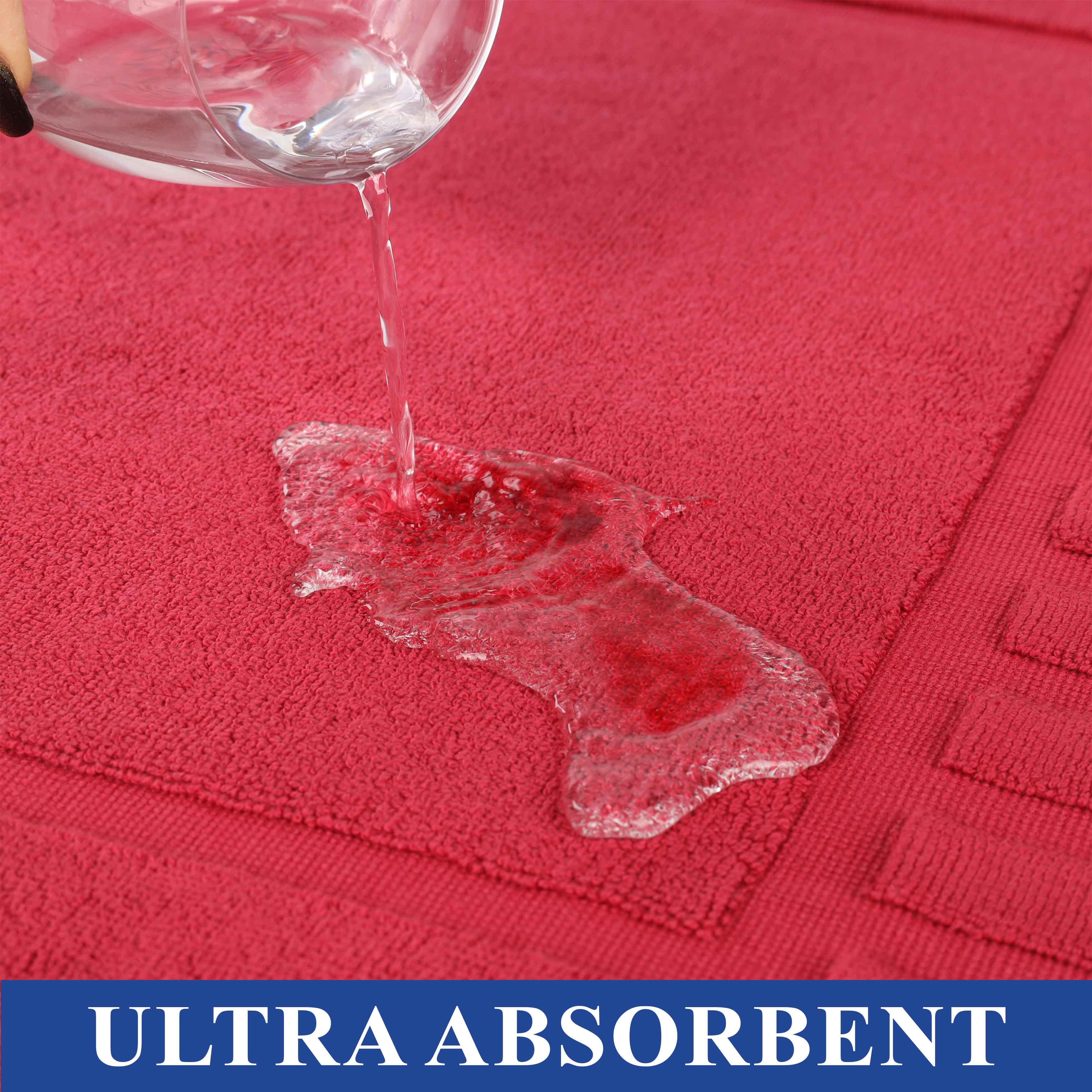 Leo Cotton Solid Modern Geometric Border Absorbent Bath Mat, Set of 2 - Omnigoodsstore