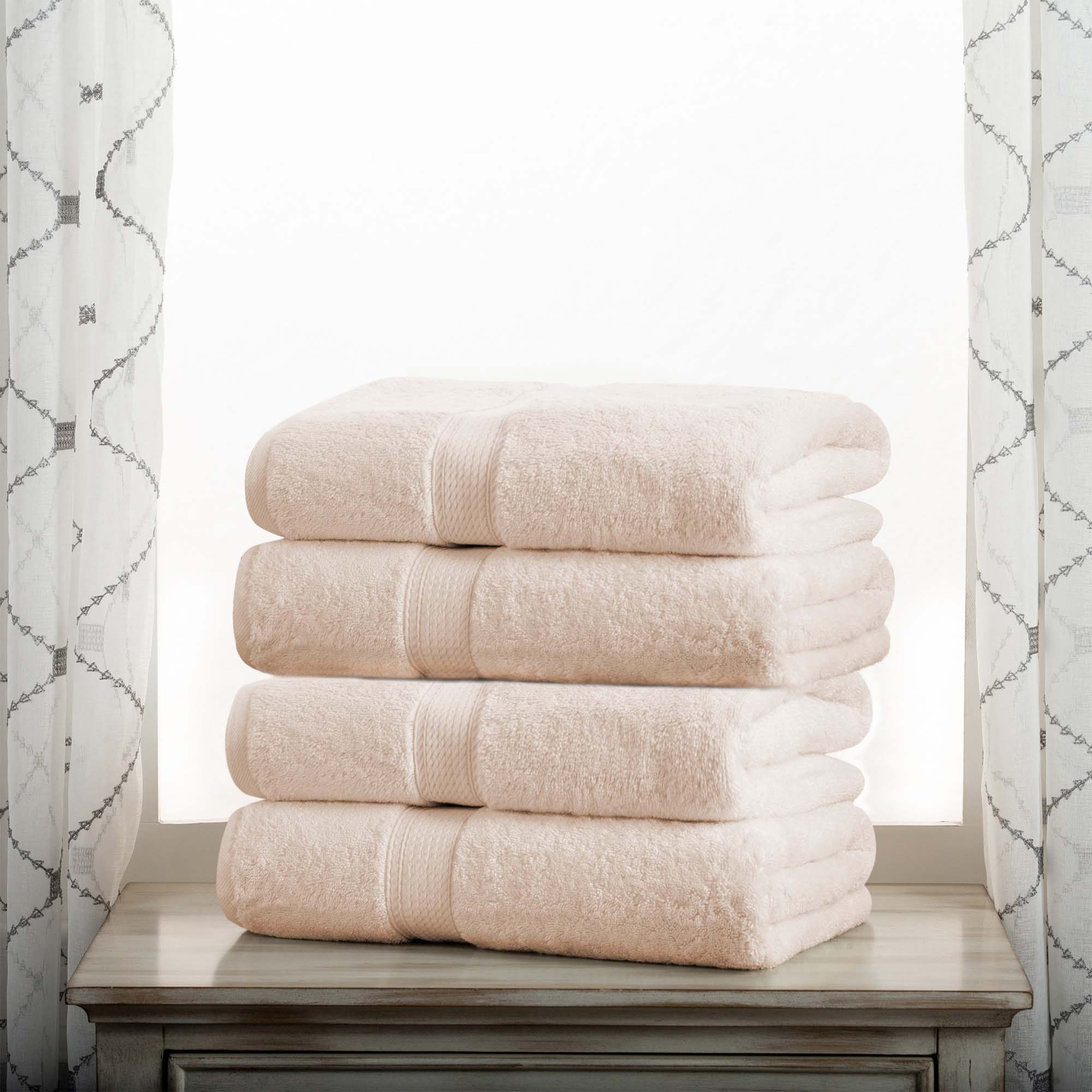 Egyptian Cotton Pile Plush Heavyweight Soft 4 Piece Bath Towel Set - Omnigoodsstore