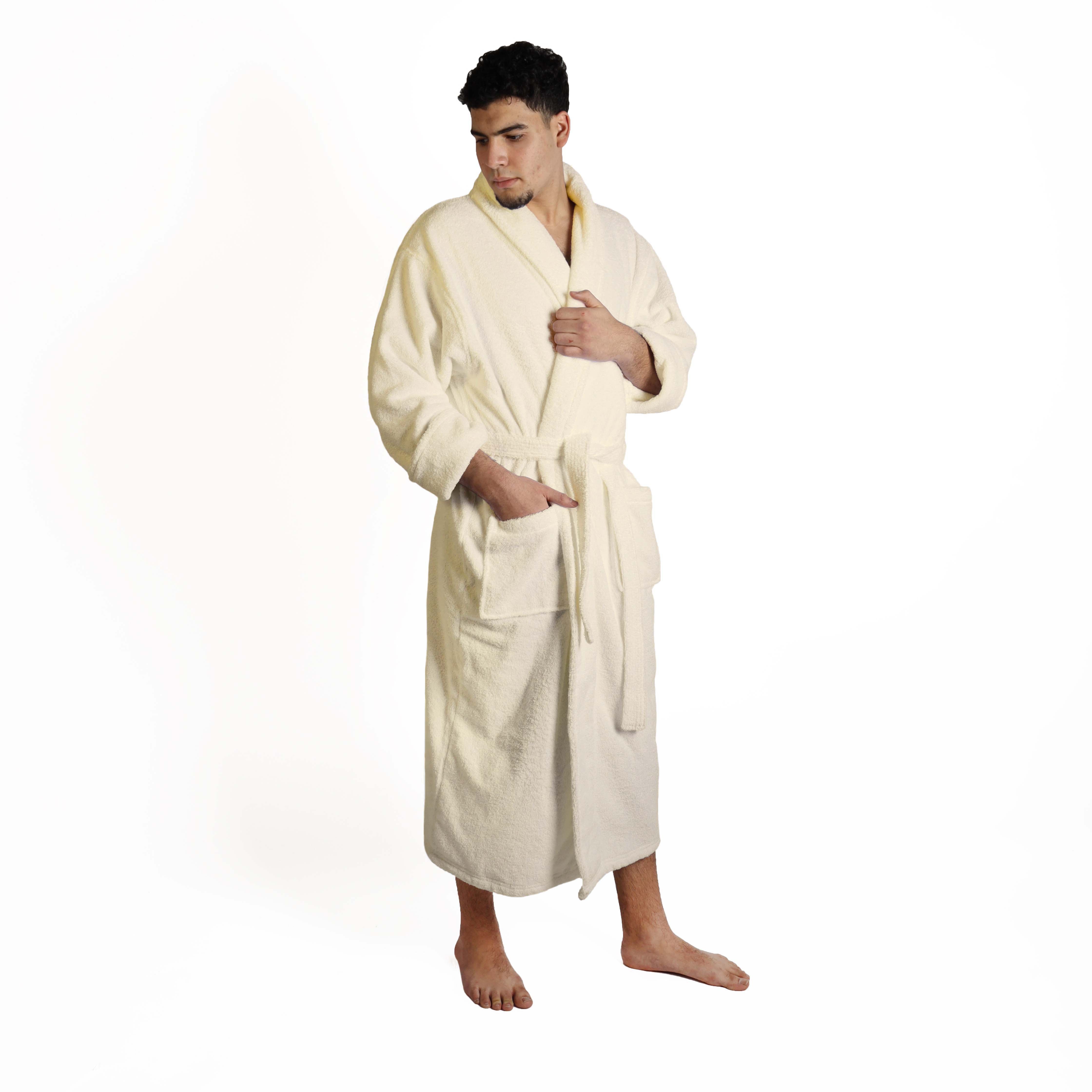 Classic Men's Bath Robe Turkish Cotton Bathrobe with Adjustable Belt - Omnigoodsstore