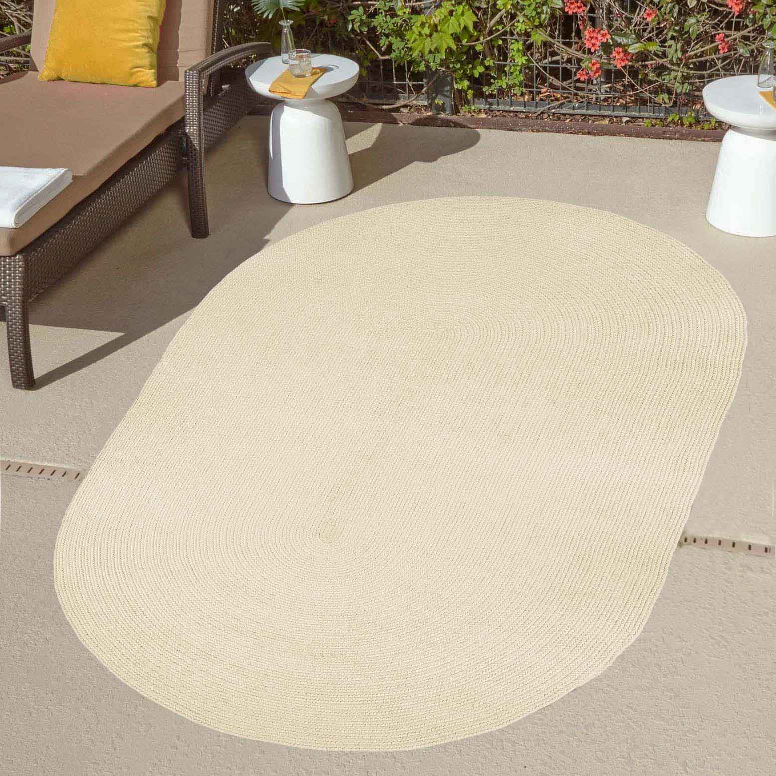 Classic Braided Area Rug Indoor Outdoor Rugs Oval - Omnigoodsstore