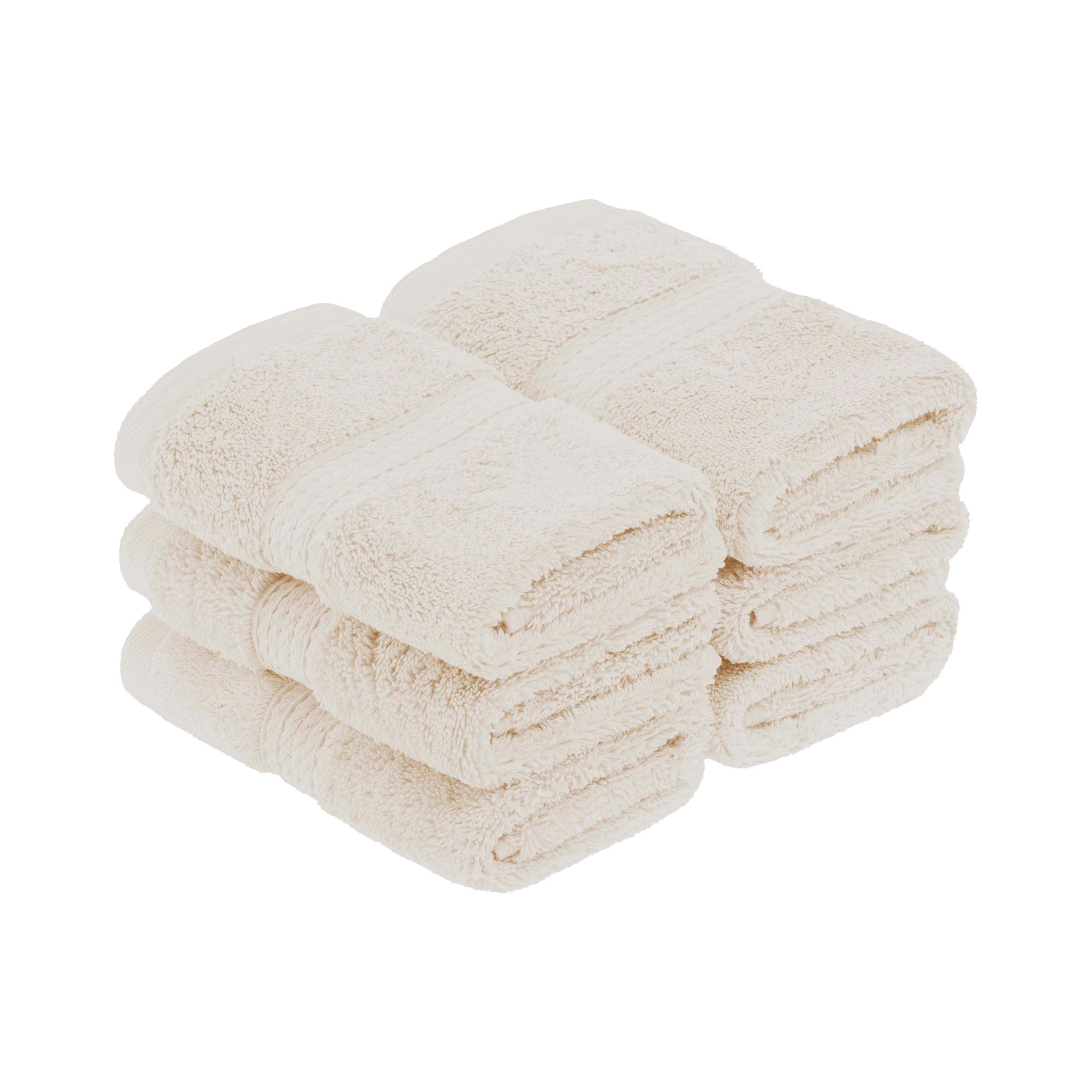 Egyptian Cotton Pile Plush Heavyweight Luxury Soft Face Towel Set of 6 - Omnigoodsstore