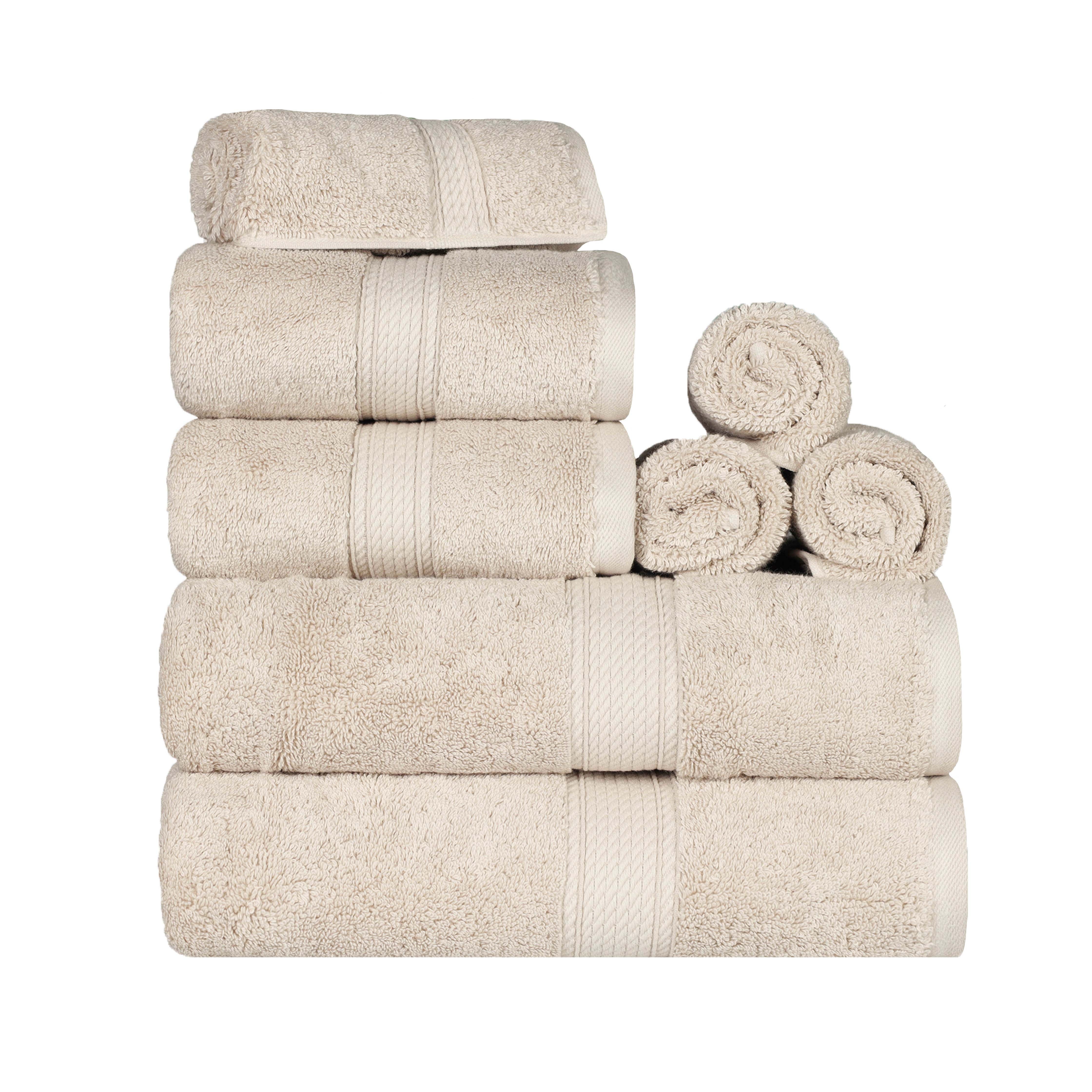 Egyptian Cotton Pile Plush Heavyweight Luxury Soft 8-Piece Towel Set - Omnigoodsstore